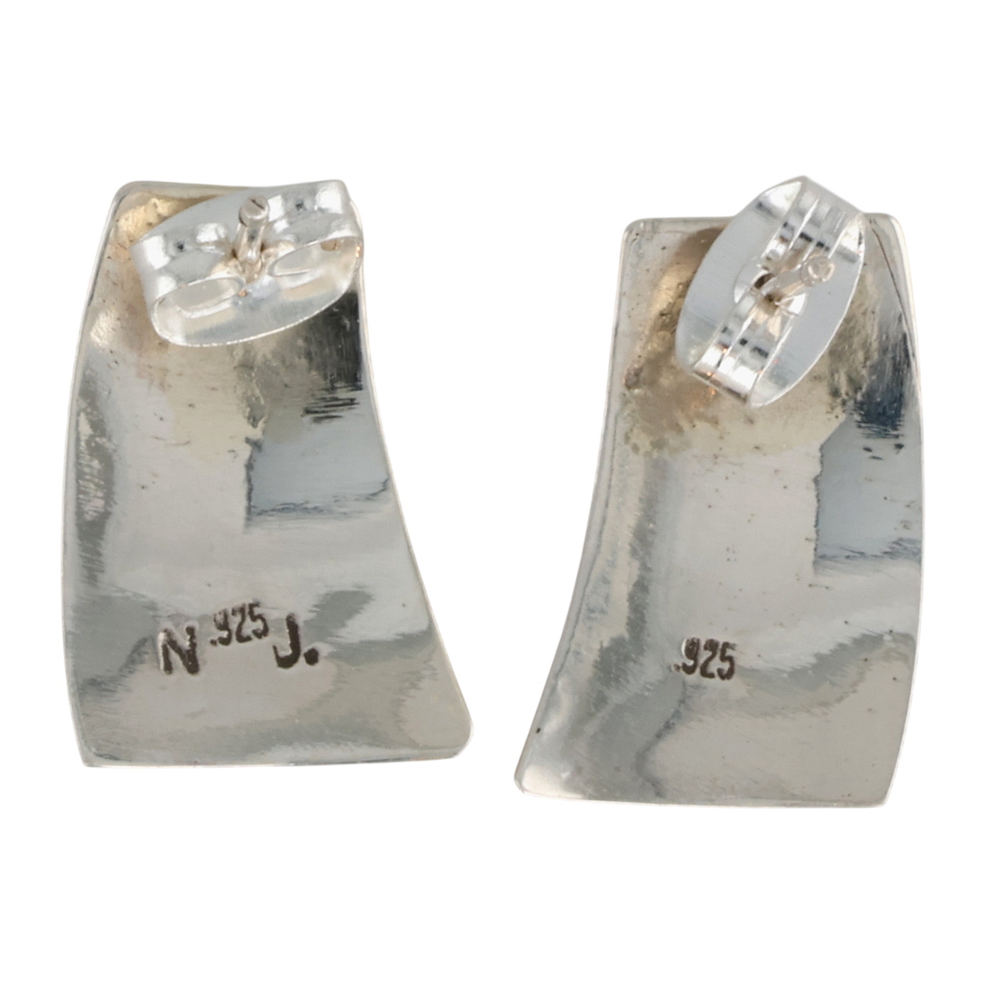 Norvin Johnson Navajo Sterling Opal Inlay Earrings