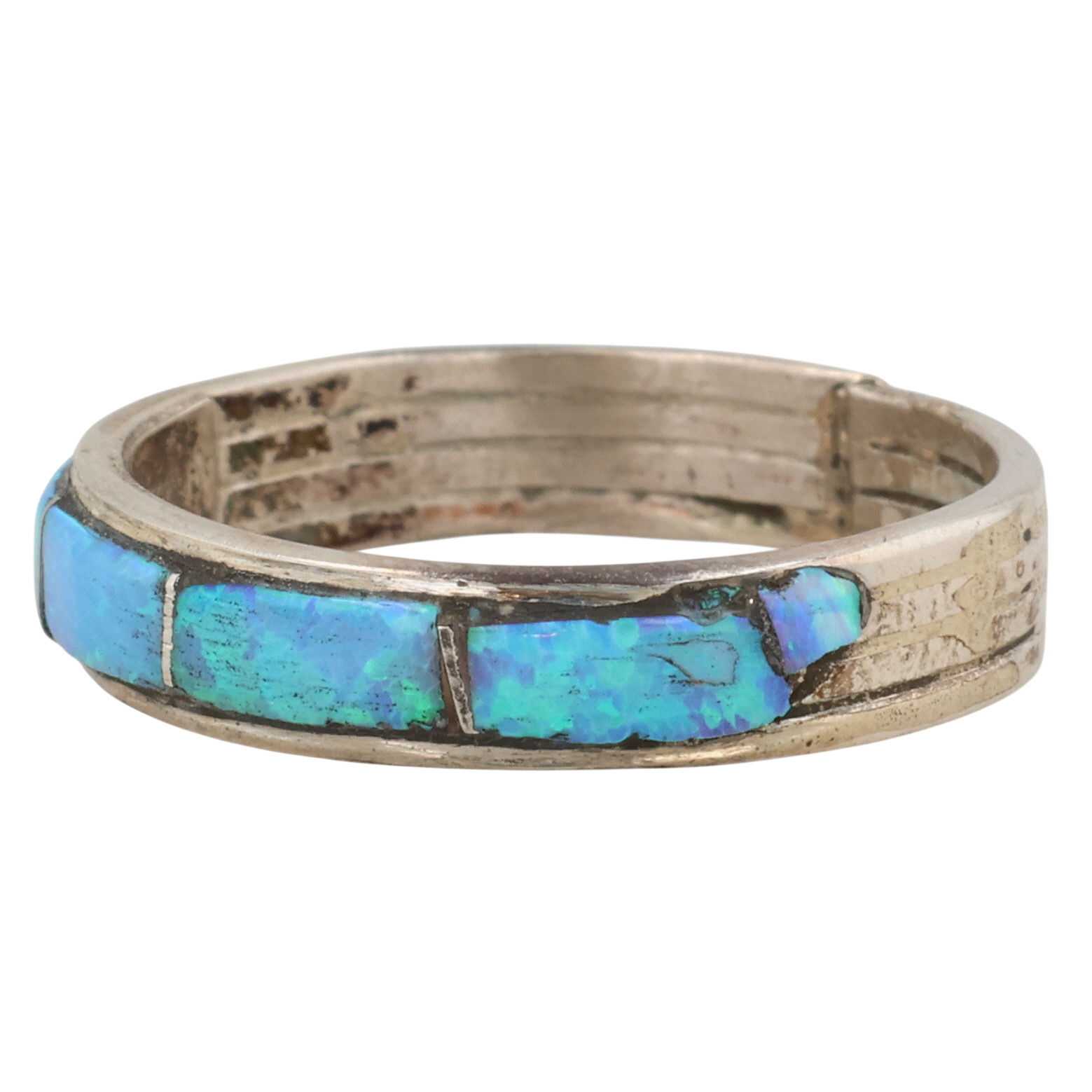 Debbie Livingston Navajo Sterling Opal Ring Sz 6.75