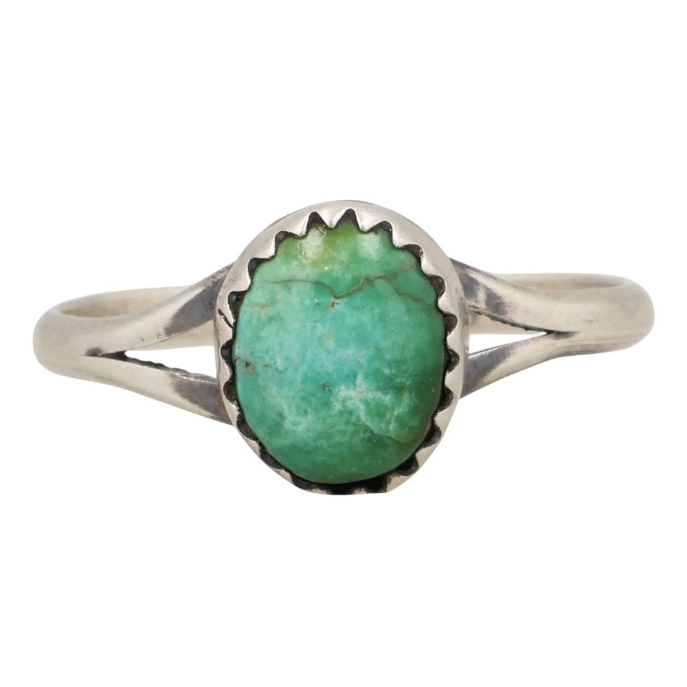 Lot 253: Theresa Smith Navajo Sterling Sonoran Gold Turquoise Ring Sz 7.75