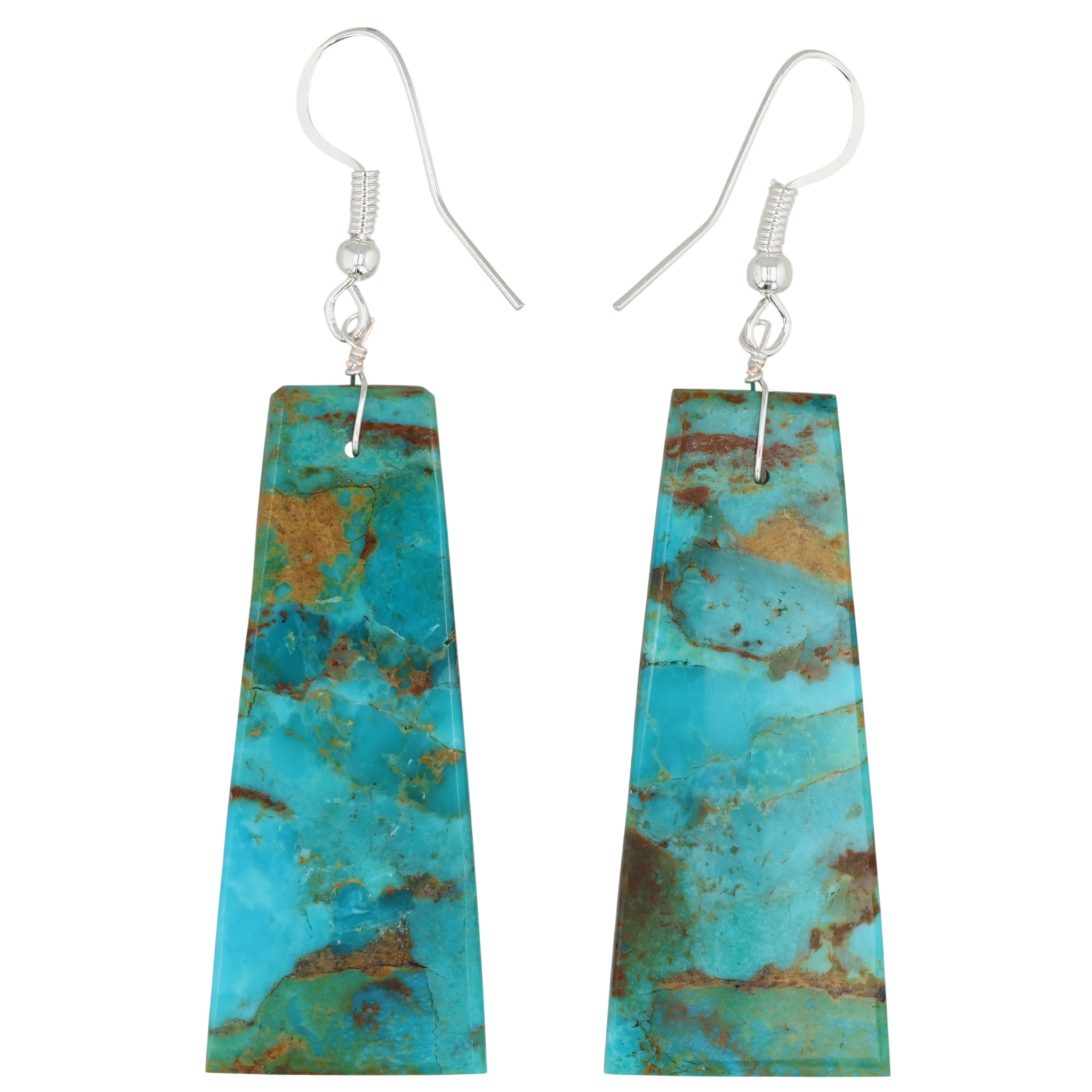 Jameson Pete Navajo Sterling Turquoise Slab Earrings