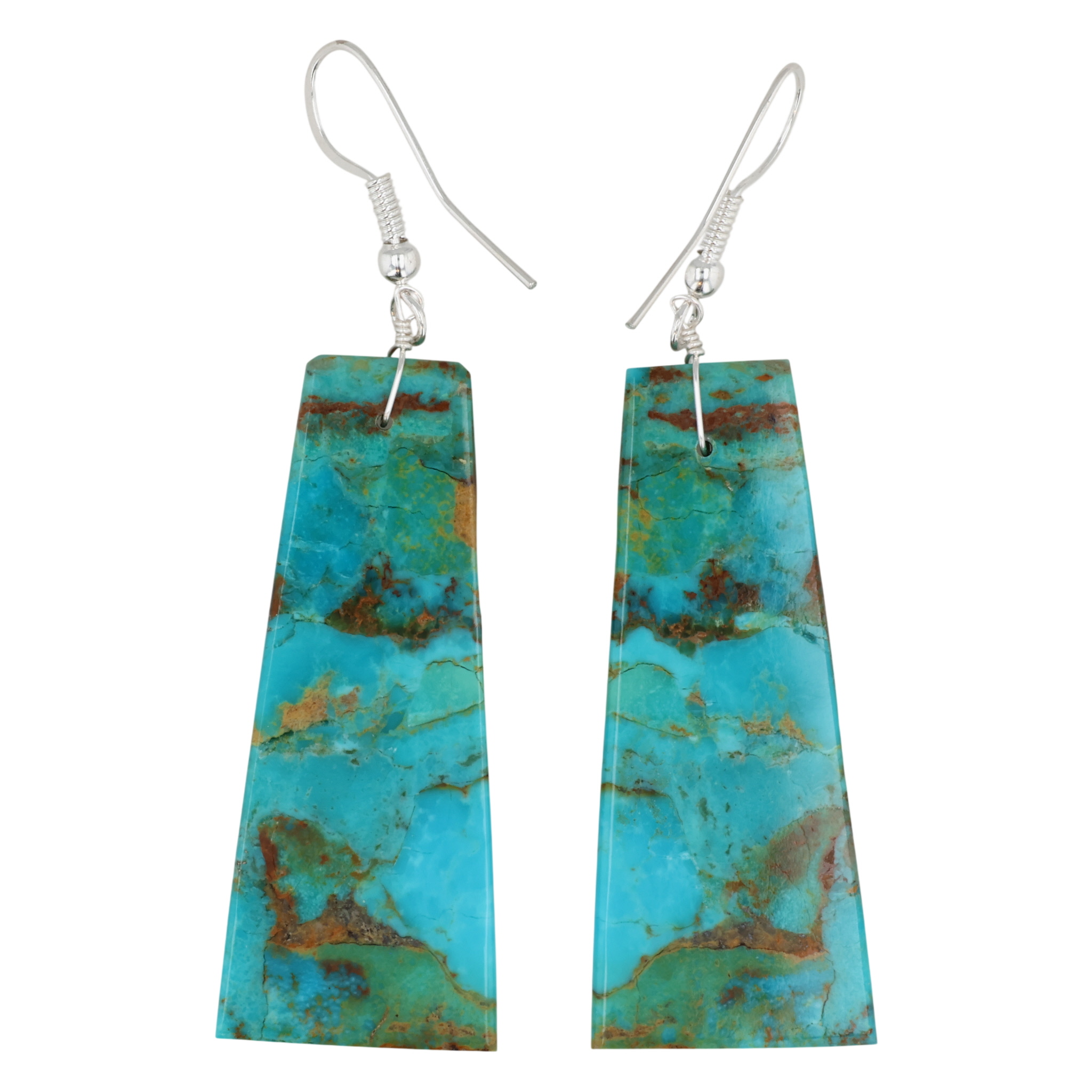 Jameson Pete Navajo Sterling Turquoise Slab Earrings