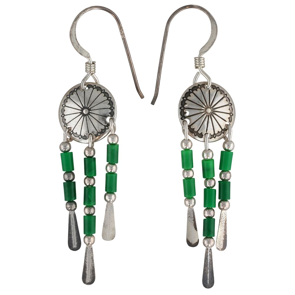 Lot 256: Southwest Sterling Stamped Dangle Earrings