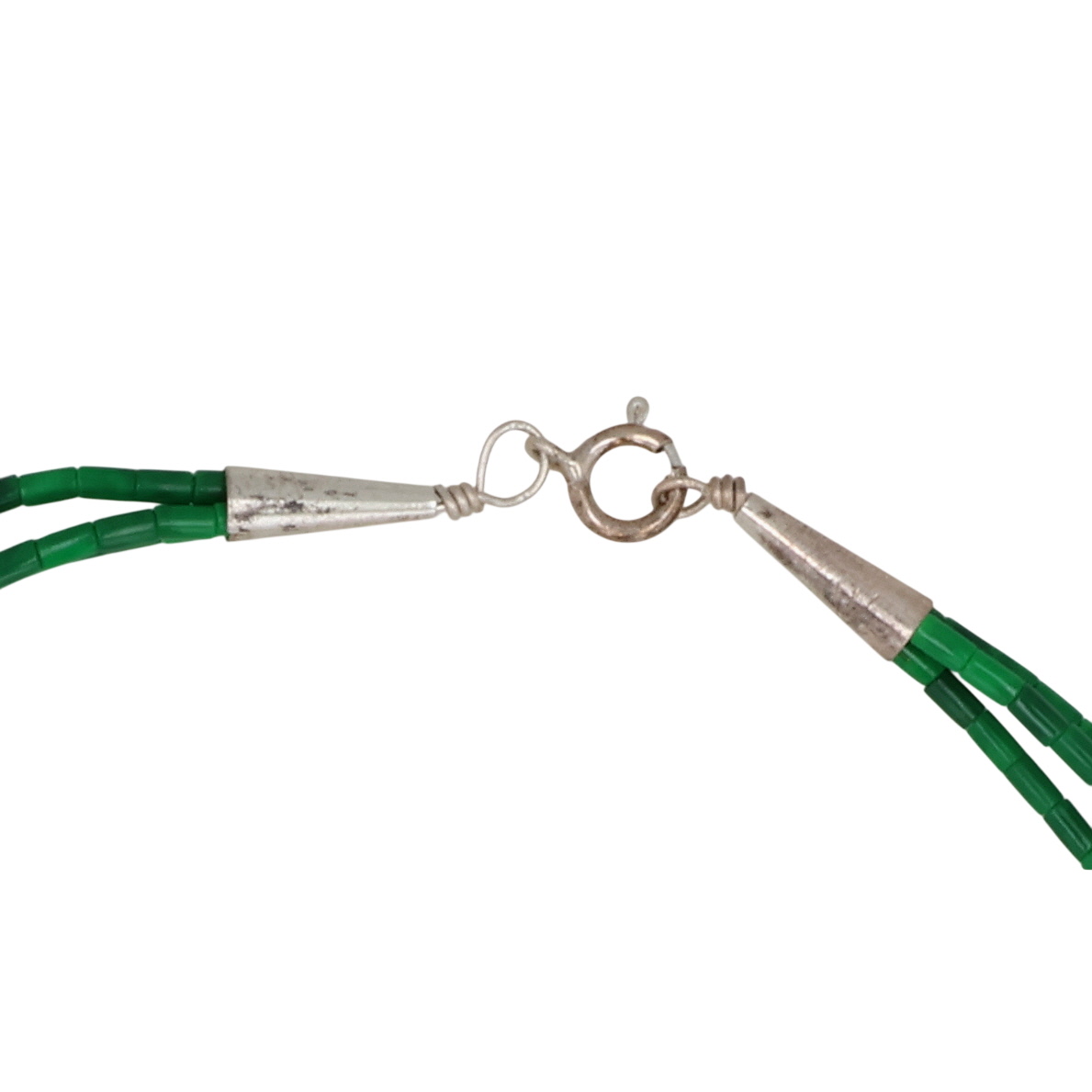 Southwest Sterling Malachite Multi-Strand Necklace