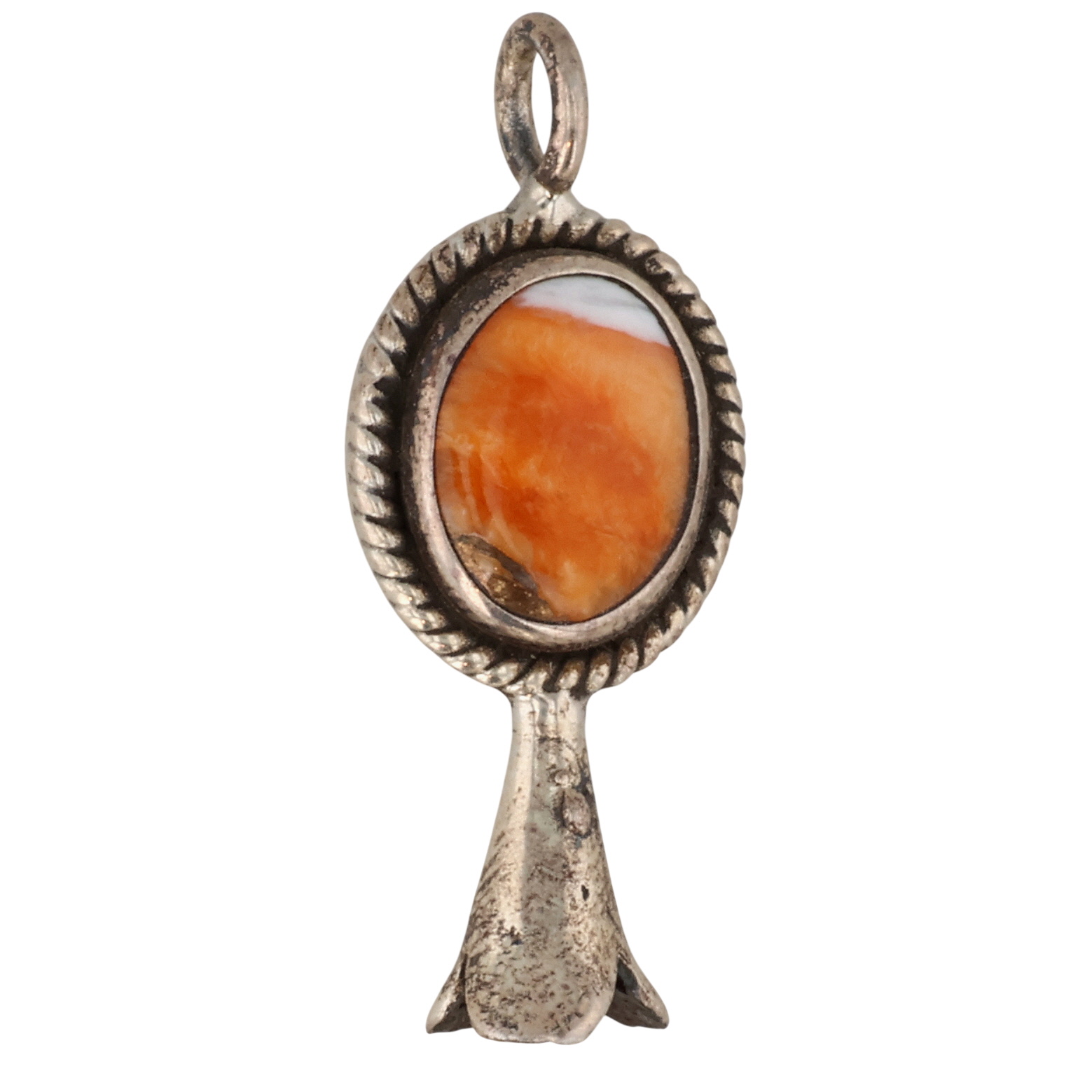 HaDa Collection Sterling Spiny Oyster Squash Blossom Pendant