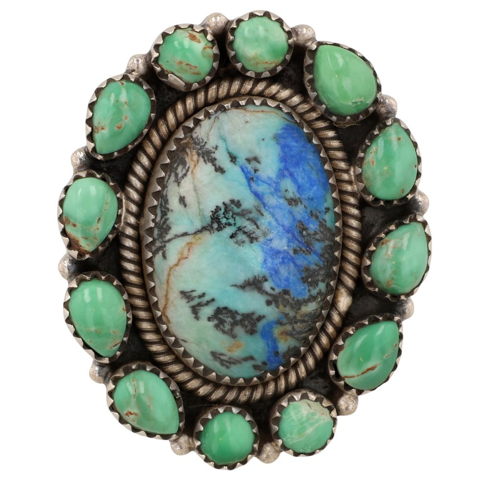 Lot 262: HaDa Collection Sterling Multi-Stone Adjustable Ring