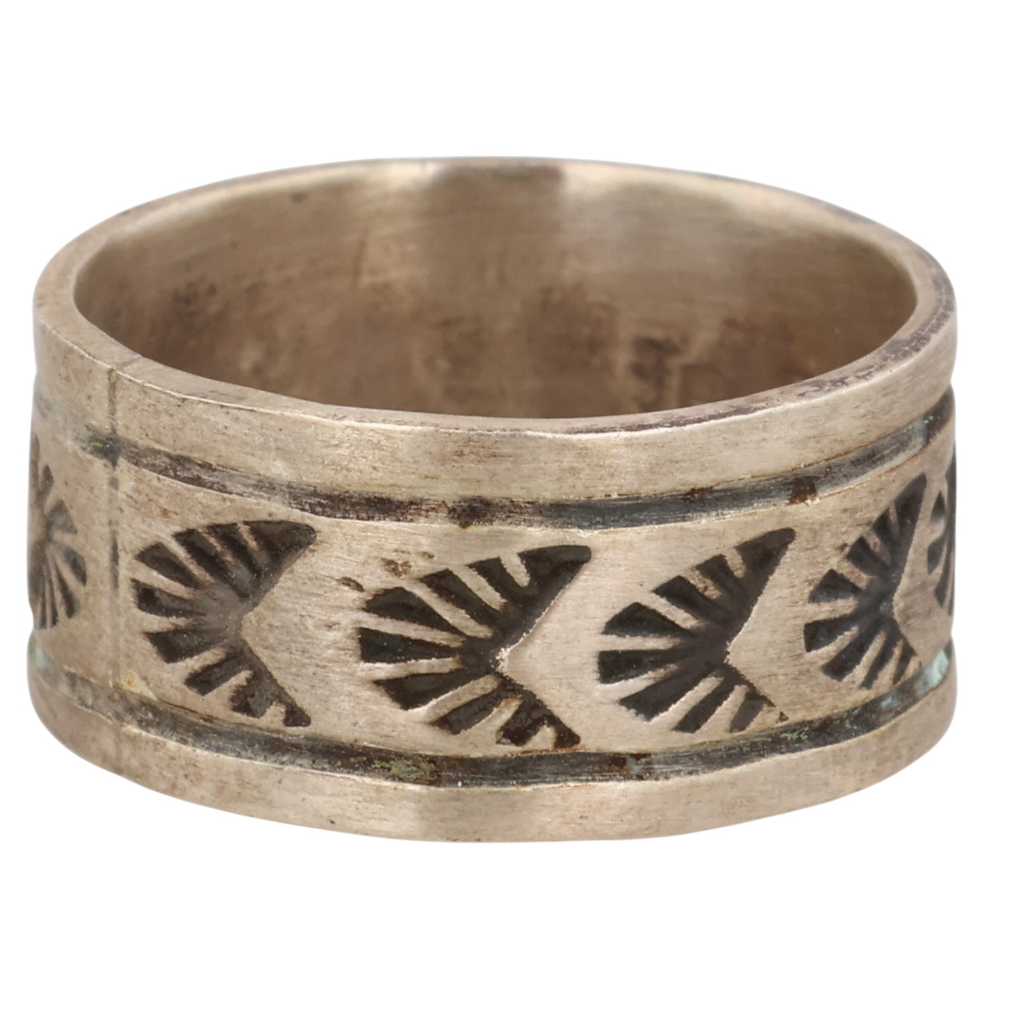 Rick Enriquez Navajo Sterling Stamped Ring Sz 6.25