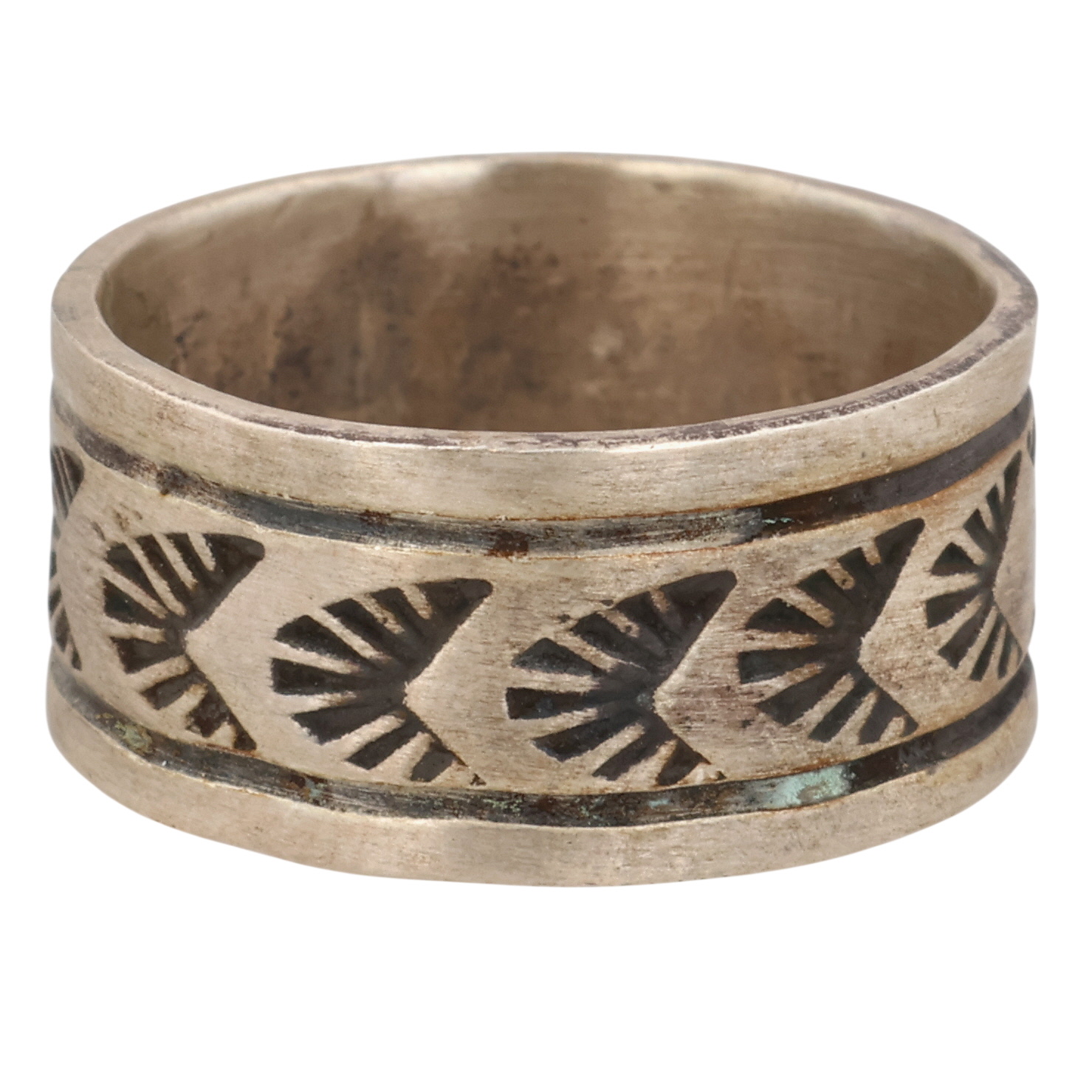 Rick Enriquez Navajo Sterling Stamped Ring Sz 6.25