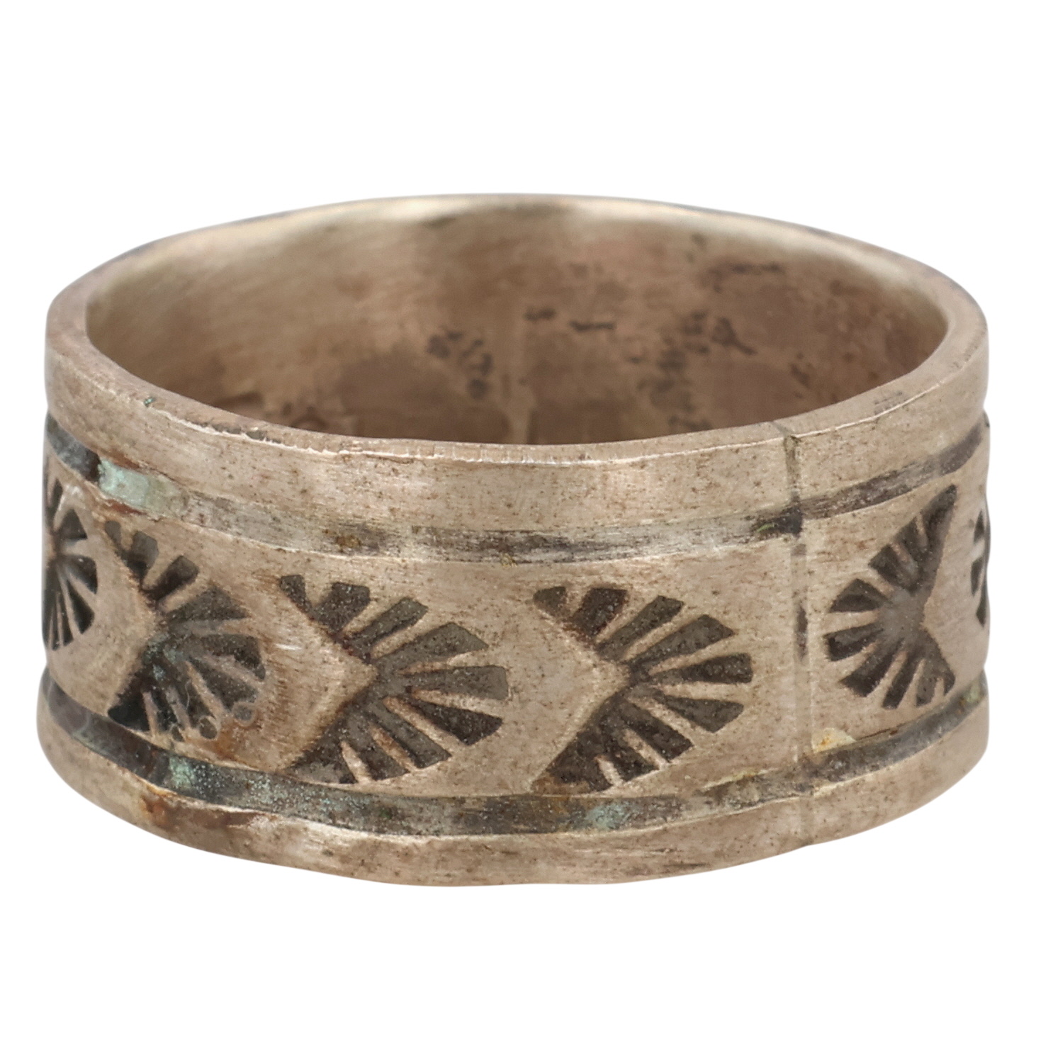 Rick Enriquez Navajo Sterling Stamped Ring Sz 6.25