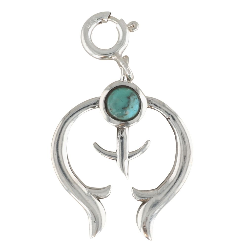 Lot 282: HaDa Collection Sterling Kingman Turquoise Naja Charm