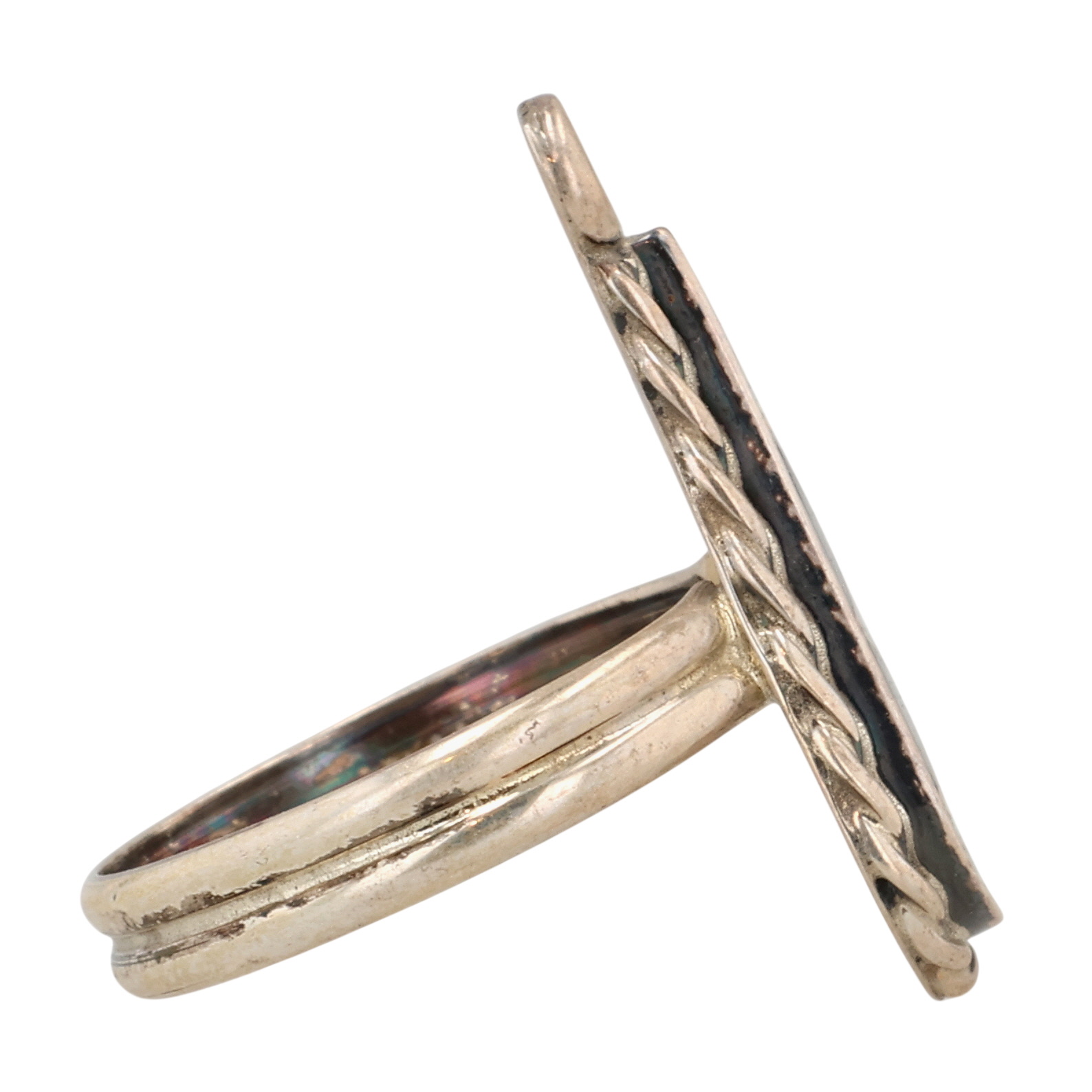 Swain Charley Zuni Sterling Multi-Stone Inlay Ring Sz 5.5