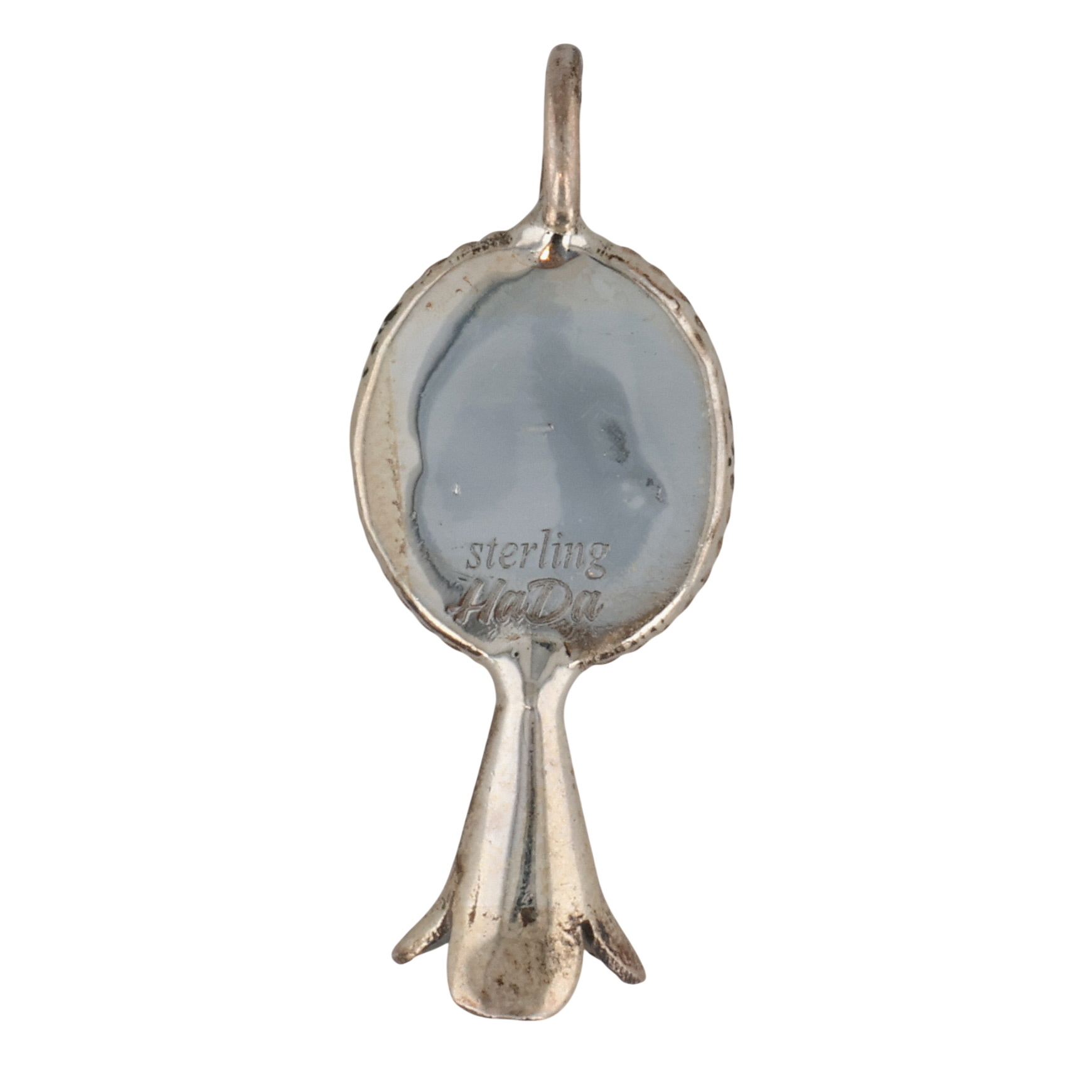HaDa Collection Sterling Pink Opal Squash Blossom Pendant