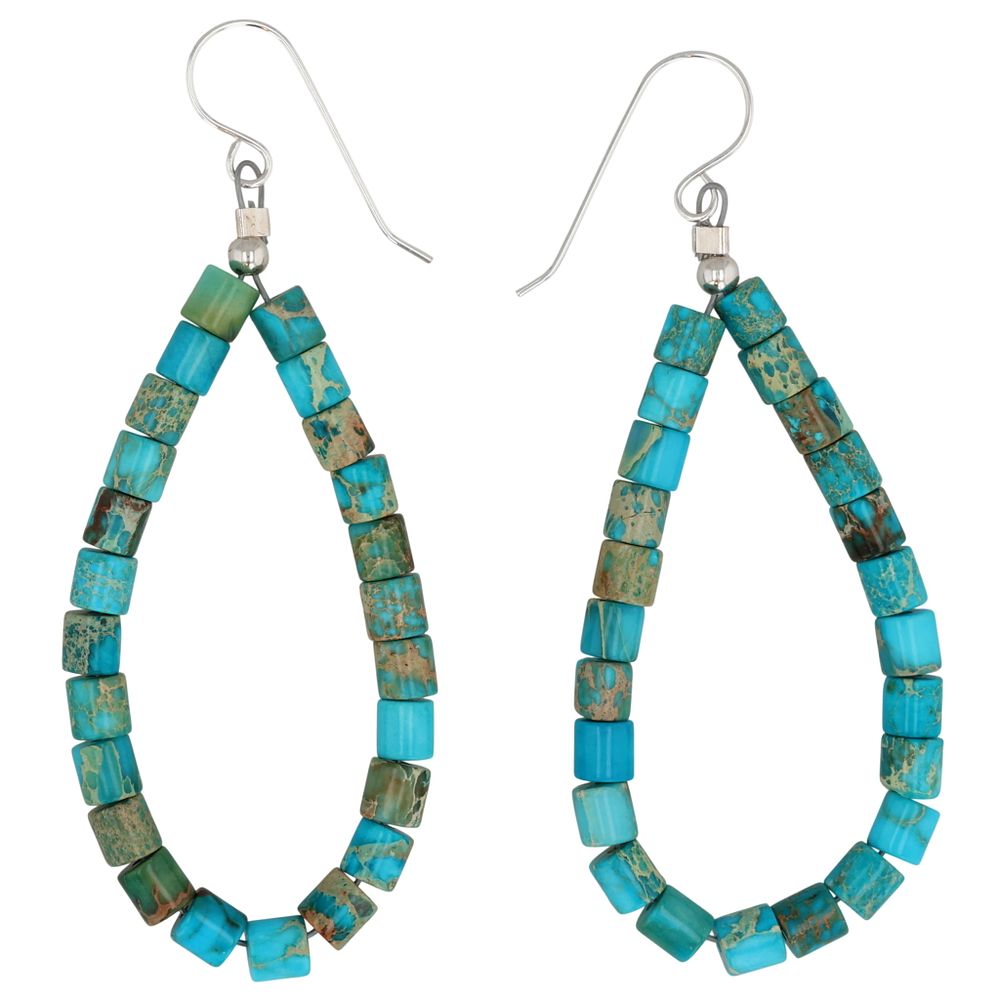 Lot 302: Southwest Sterling Kingman Turquoise Bead Earrings