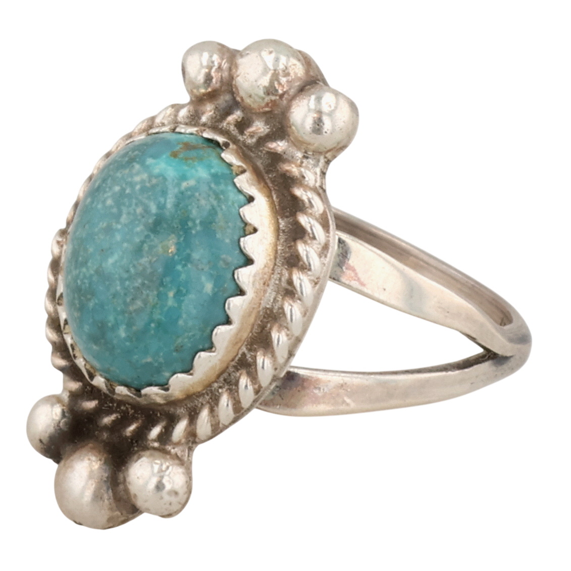 Robert Martinez Navajo Sterling Turquoise Ring Sz 3.5