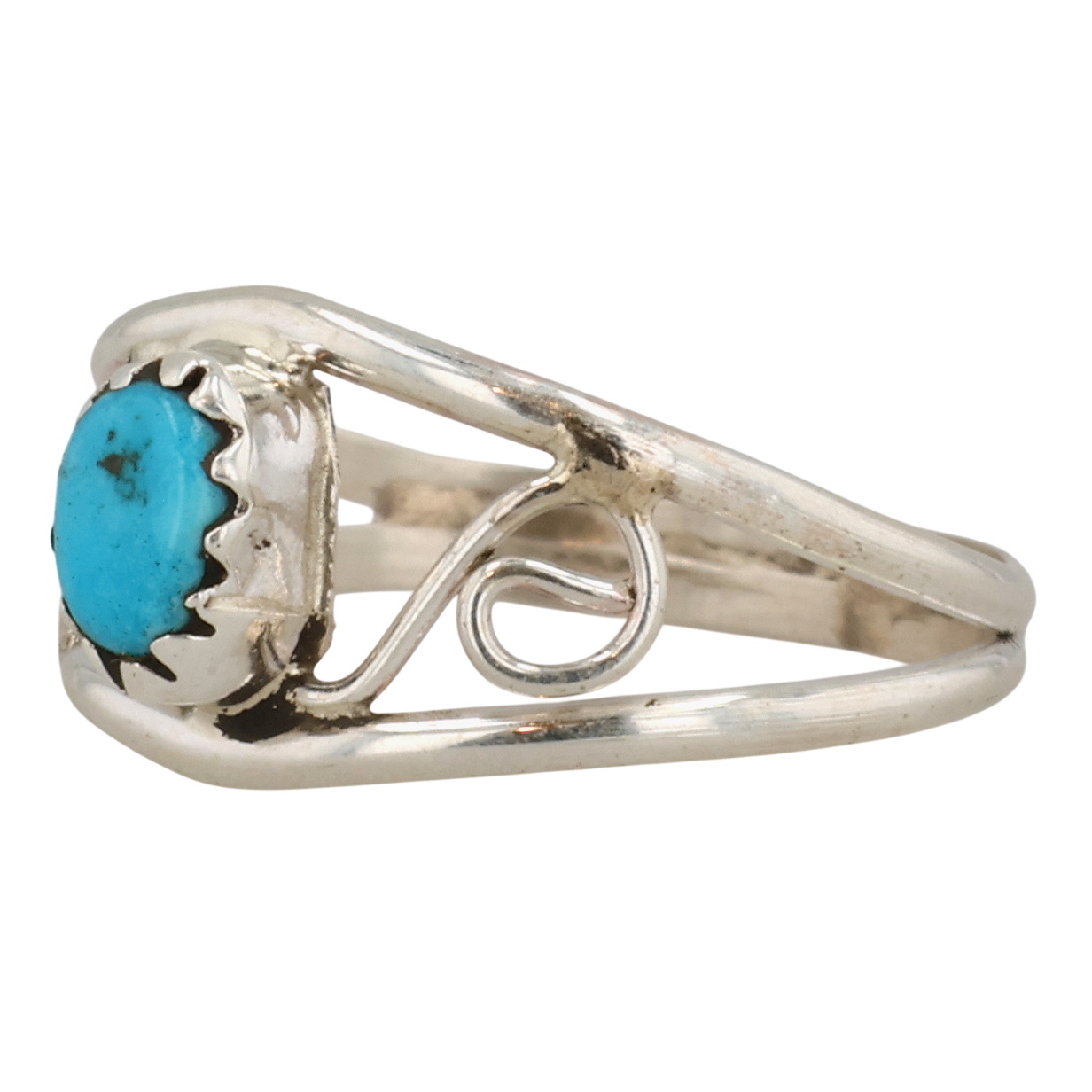 Southwest Sterling Turquoise Ring Sz 4.75