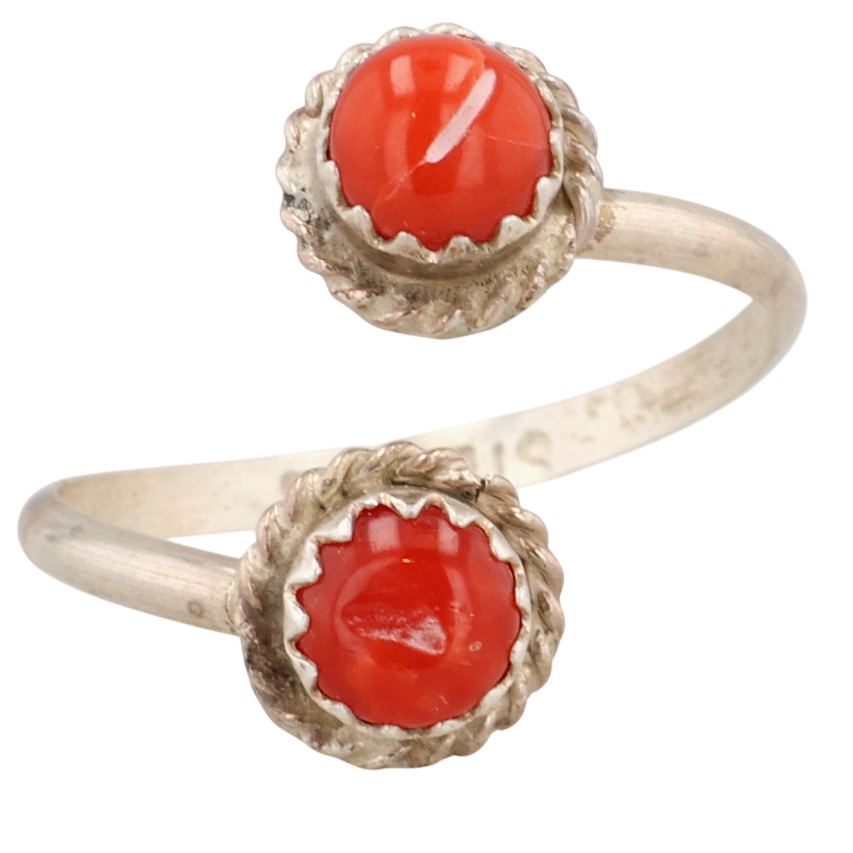 Esther White Navajo Sterling Spiny Oyster Adjustable Ring