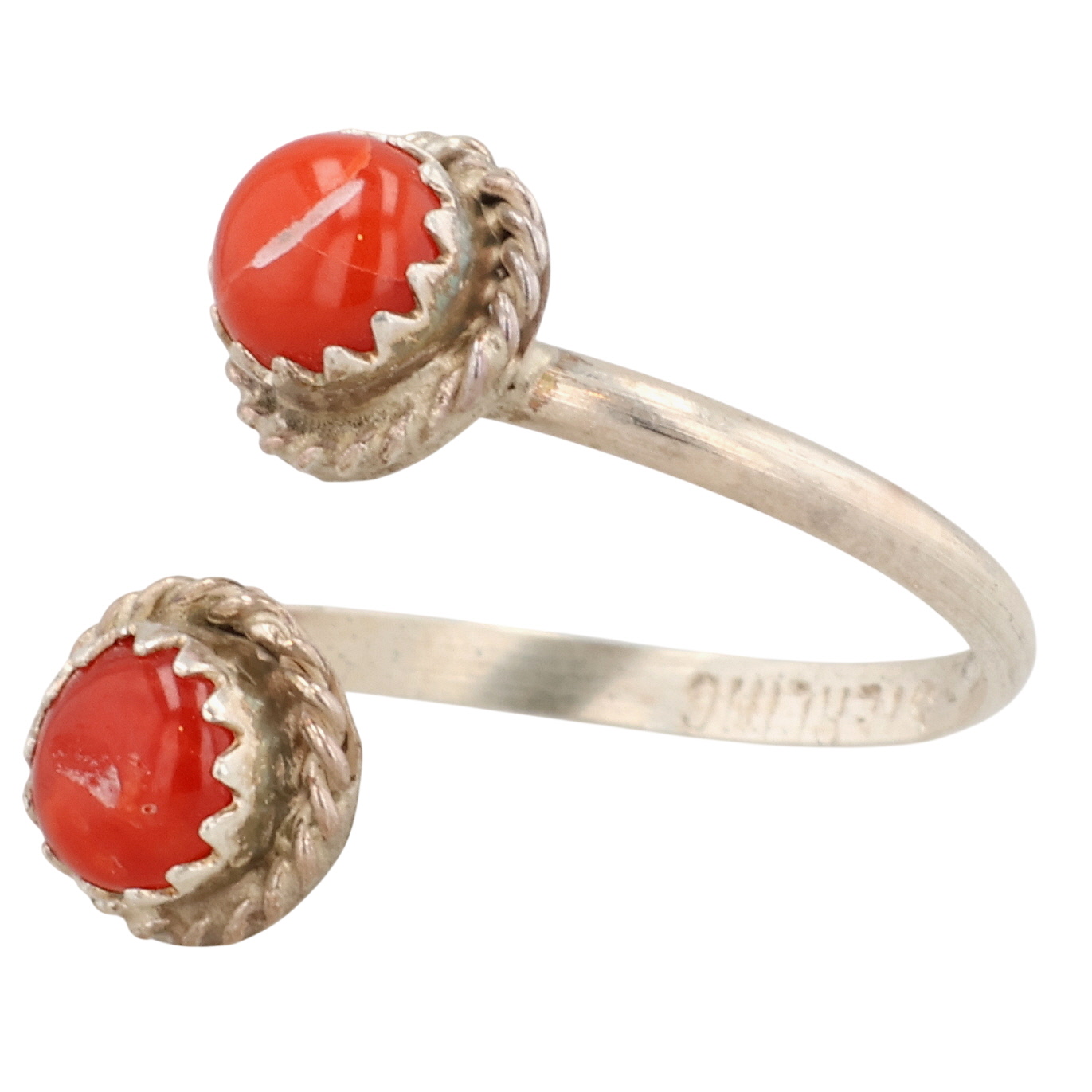 Esther White Navajo Sterling Spiny Oyster Adjustable Ring