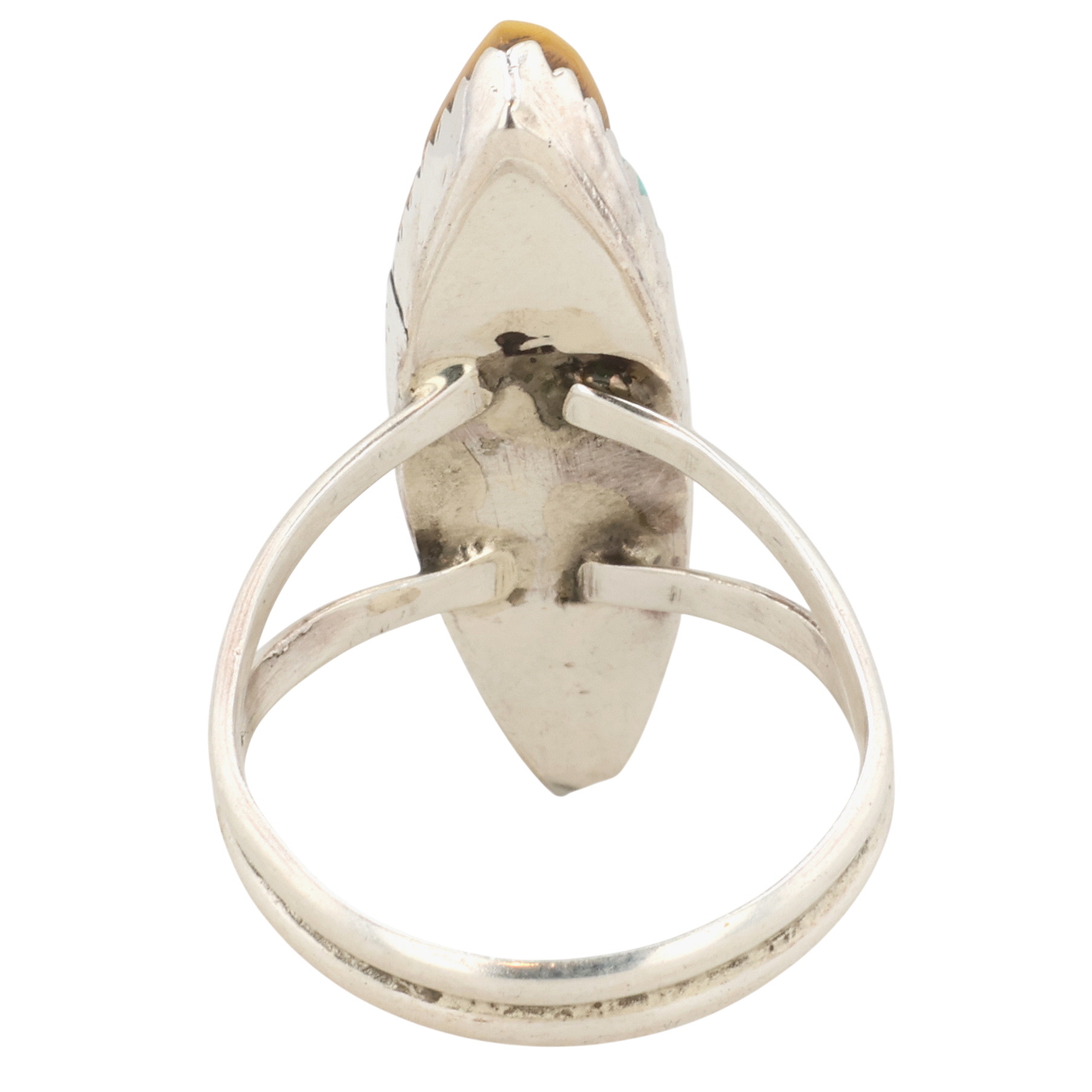 Vintage Navajo Sterling Multi-Stone Inlay Ring Sz 4.5