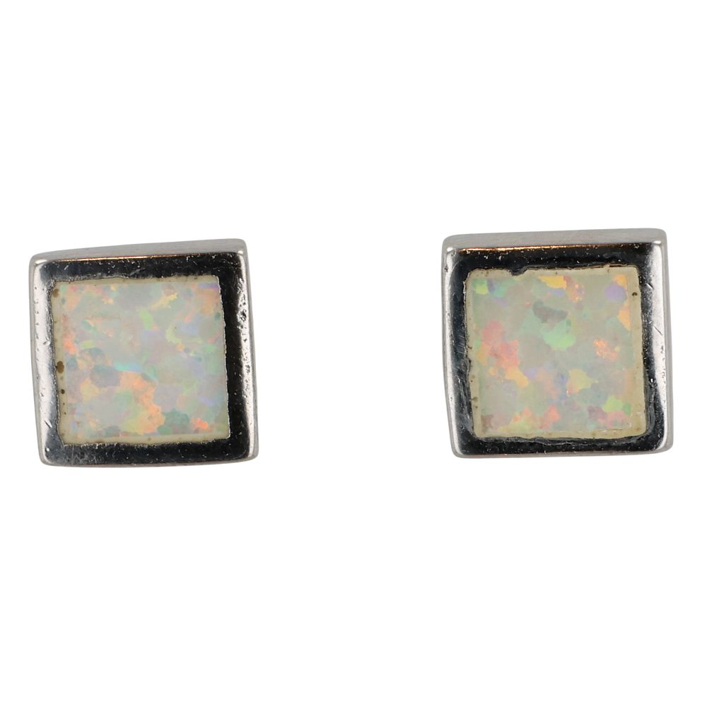 Lot 331: Southwest Sterling Opal Earrings