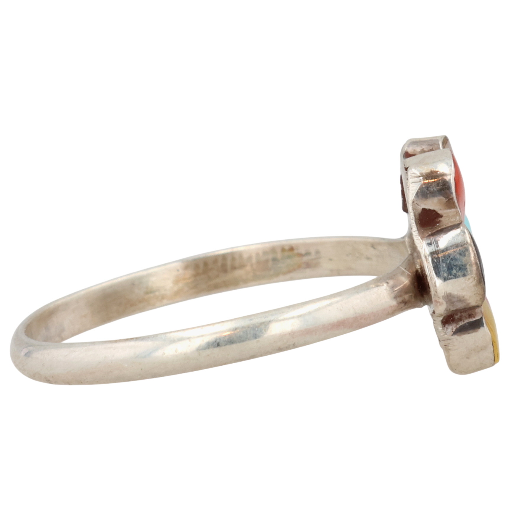 Raymond Bobelu Zuni Sterling Multi-Stone Ring Sz 6