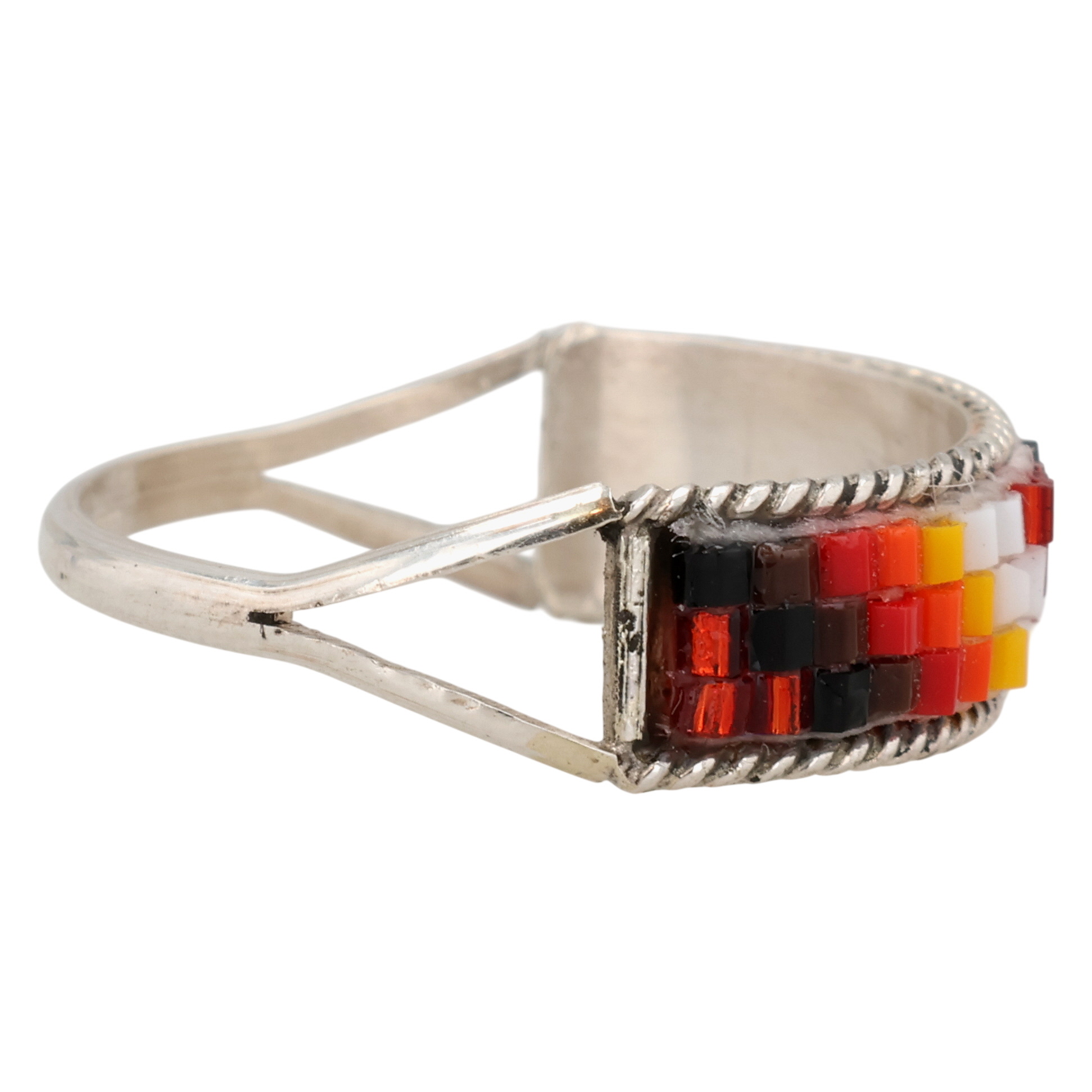 Lucille Romone Navajo Sterling Microbead Ring Sz 9