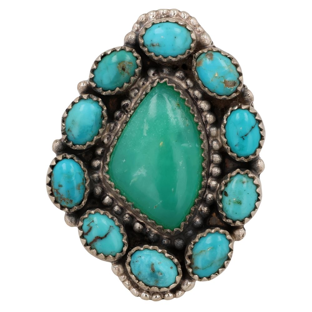 Lot 340: HaDa Collection Sterling Turquoise Adjustable Ring