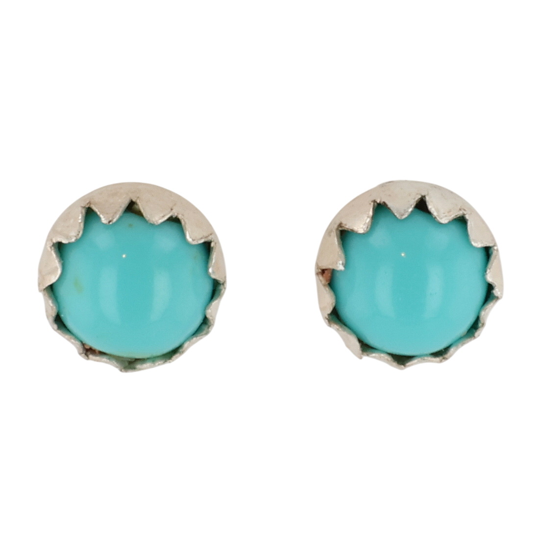 Esther White Navajo Sterling Turquoise Earrings