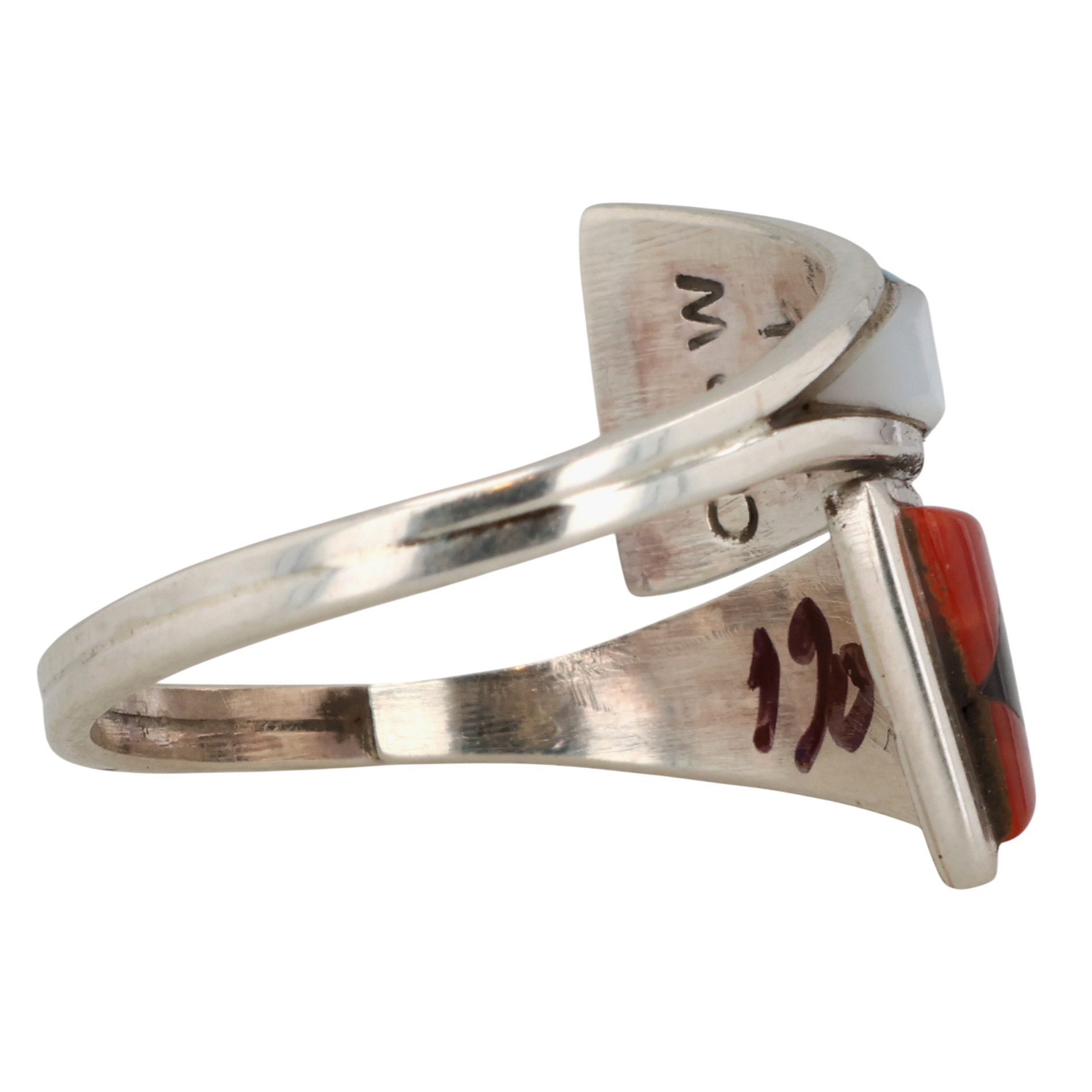 Cena Weebothee Zuni Sterling Multi-Stone Inlay Adjustable Ring