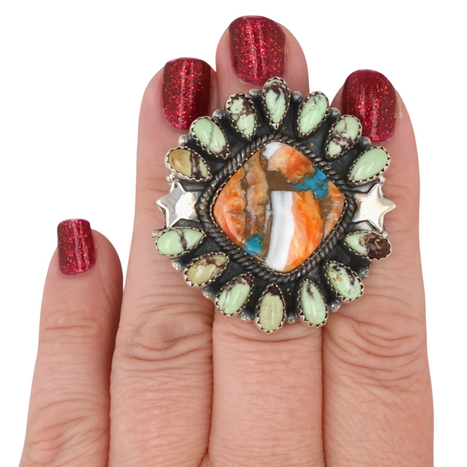 HaDa Collection Sterling Multi-Stone Adjustable Ring
