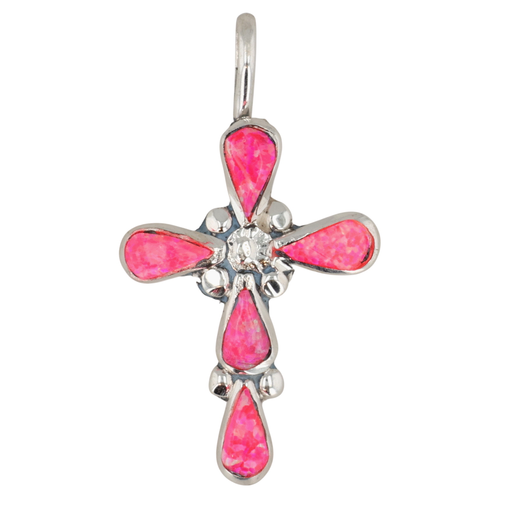 Bryce Vacit Zuni Sterling Opal Cross Pendant
