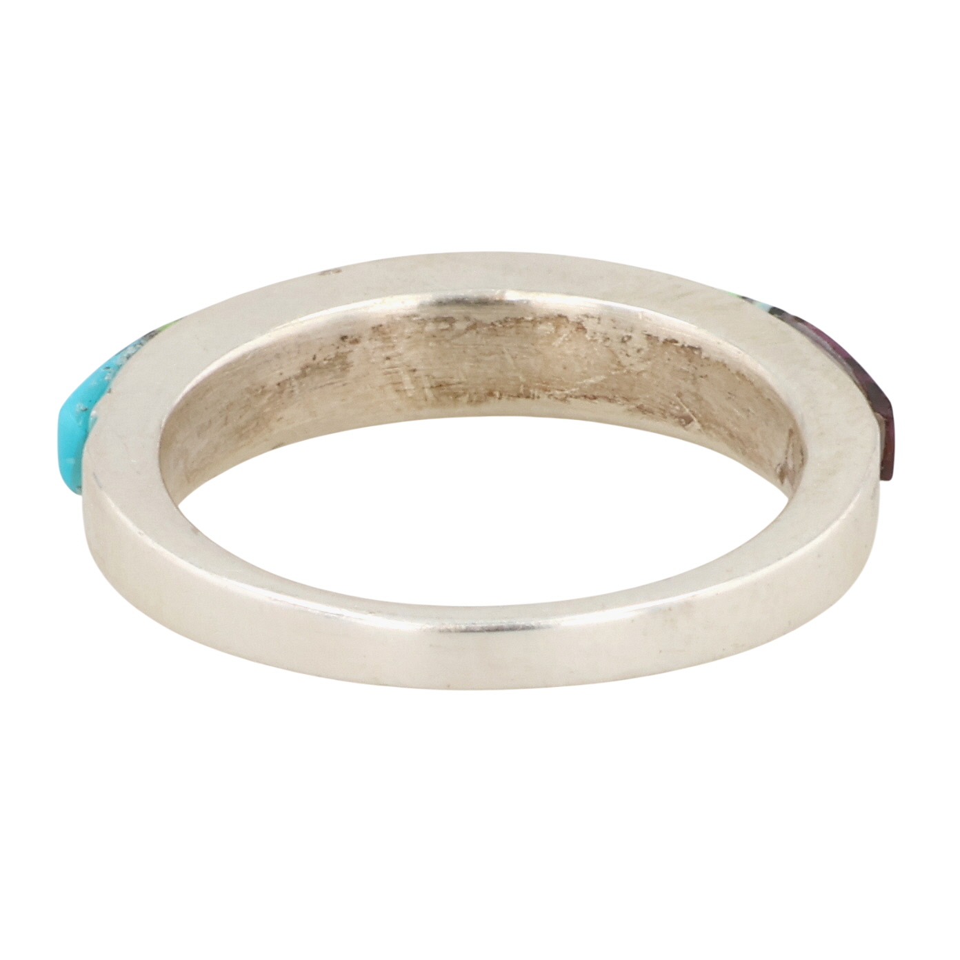 Allen Tolino Navajo Sterling Multi-Stone Inlay Ring Sz 5