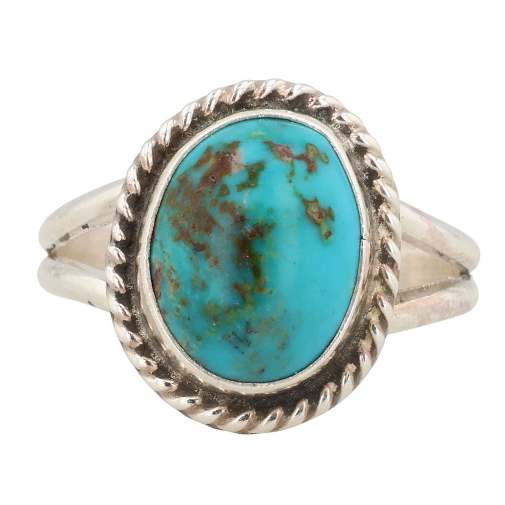 Lot 372: Boyd Begay Navajo Sterling Turquoise Ring Sz 6