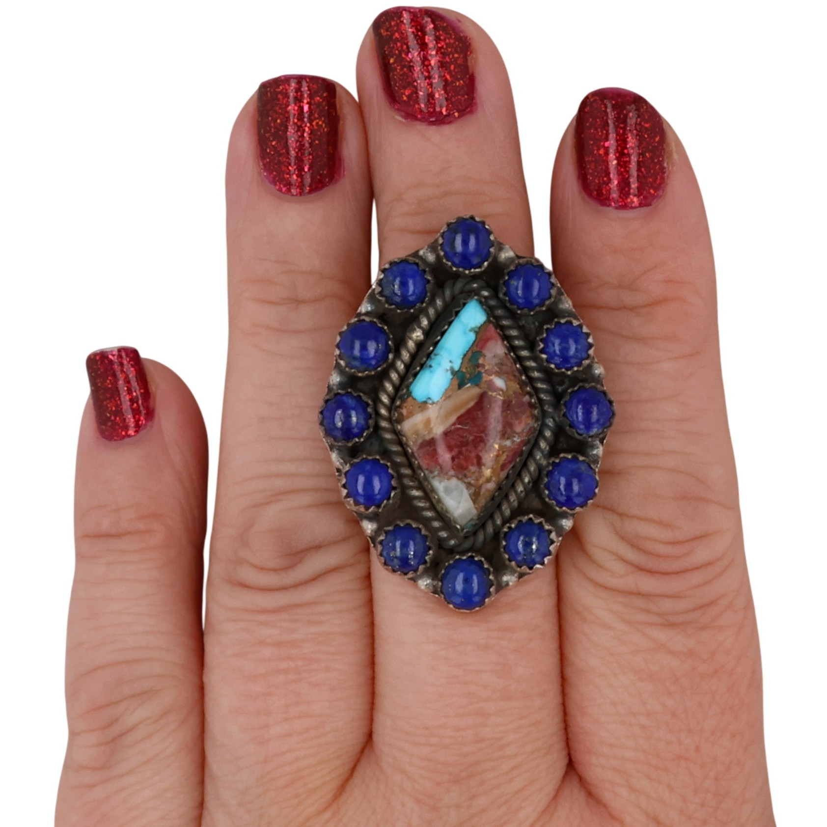 HaDa Collection Sterling Multi-Stone Adjustable Ring