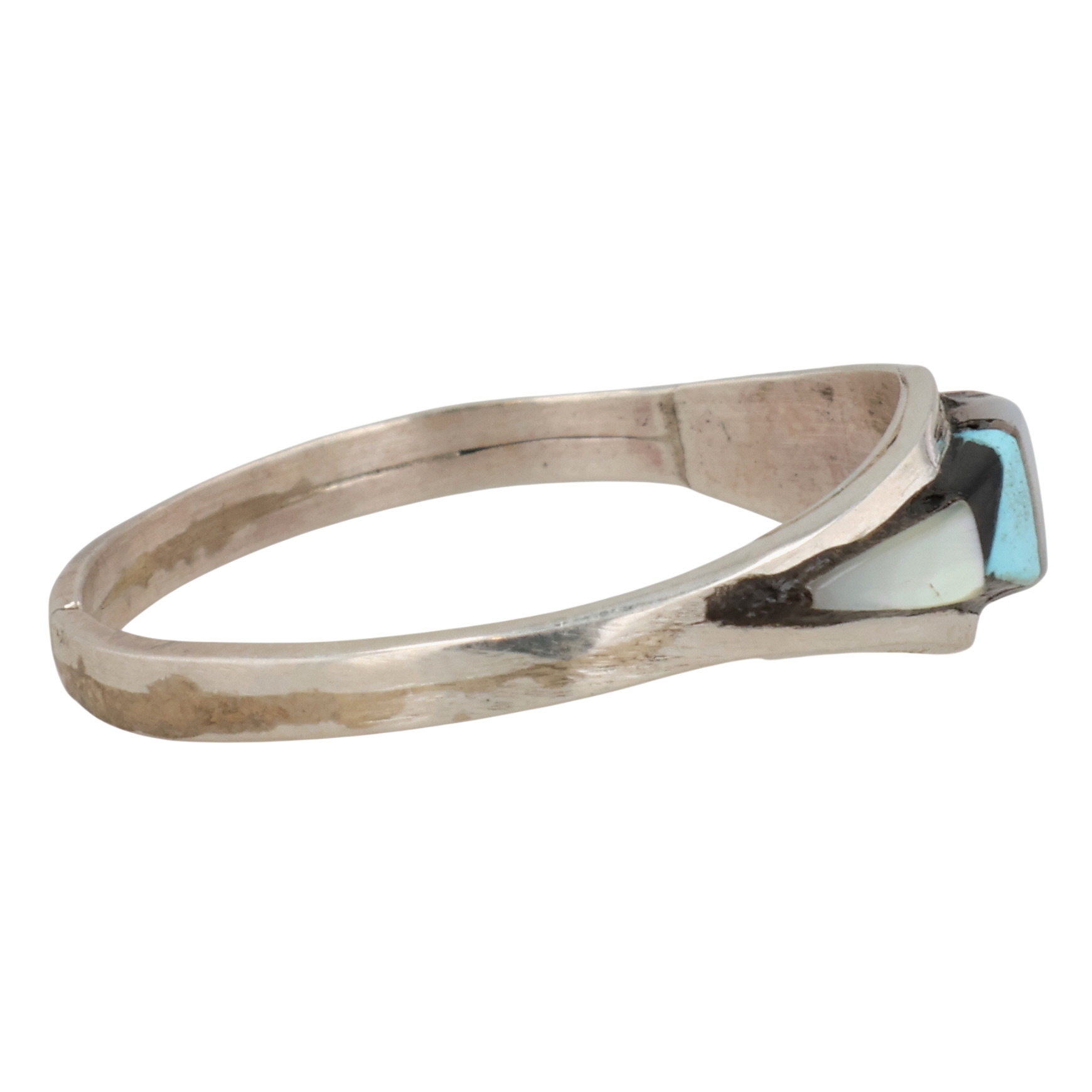 Zuni Sterling Multi-Stone Inlay Ring Sz 7.5