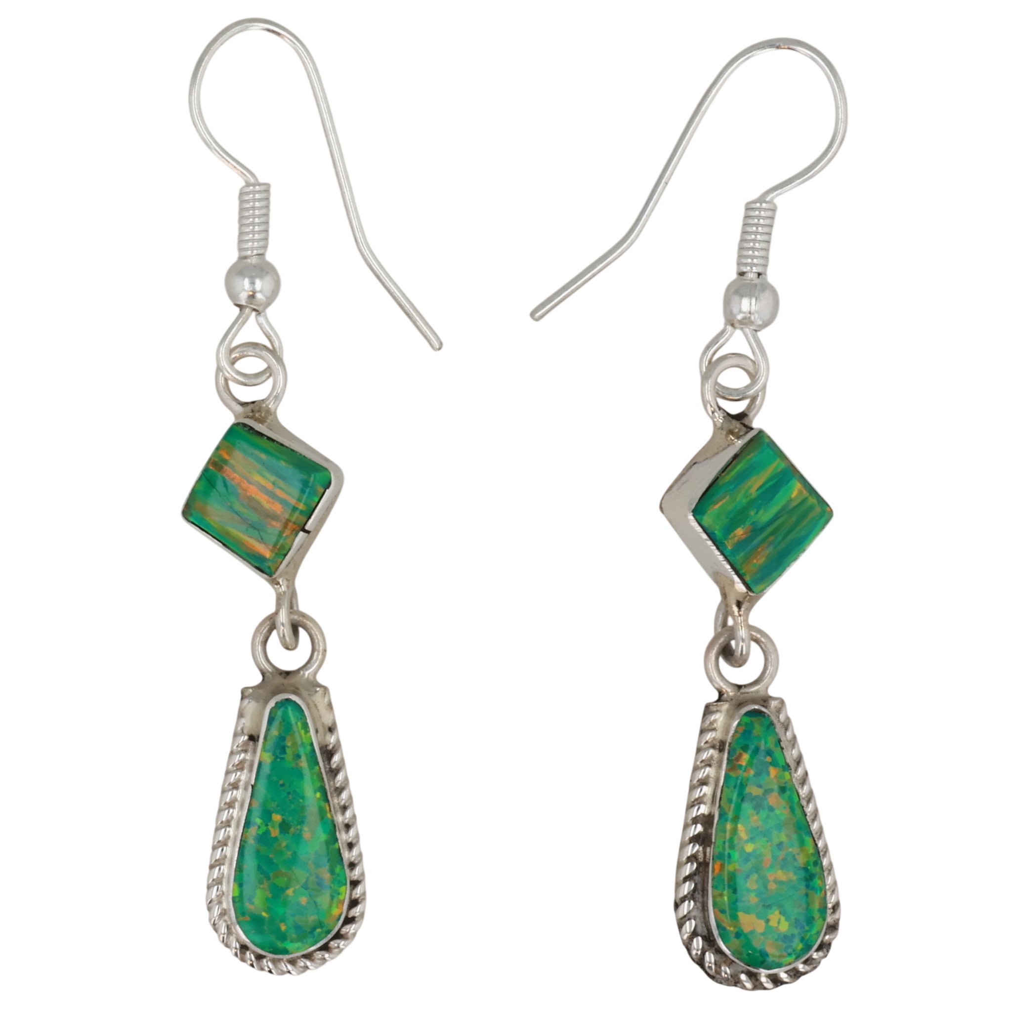 Victor Thompson Navajo Sterling Opal Earrings