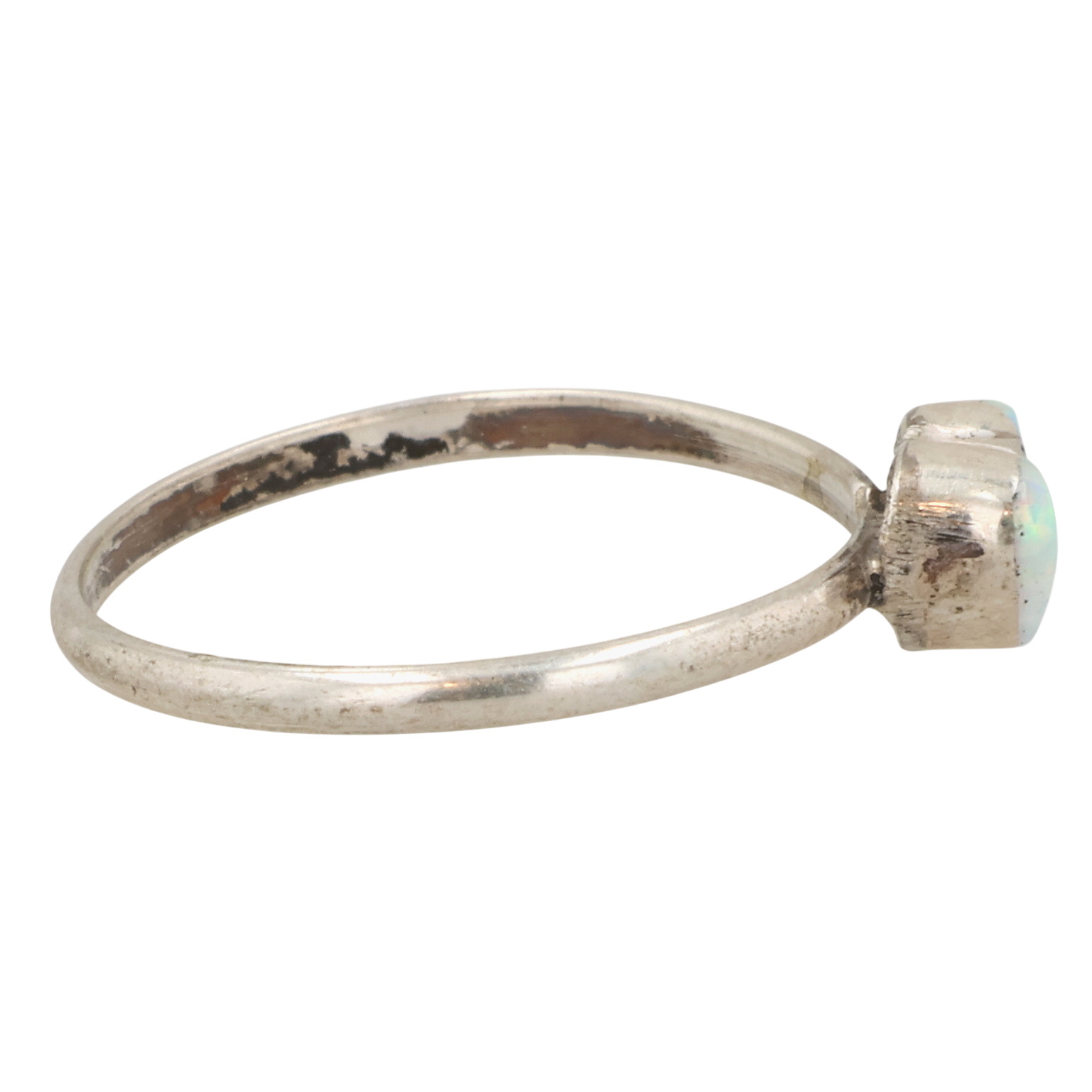 Mary Ann Neha Zuni Sterling Opal Heart Ring Sz 3.5