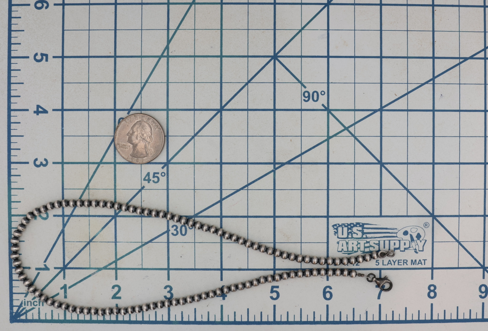 Southwest Sterling Oxidized Bead Necklace