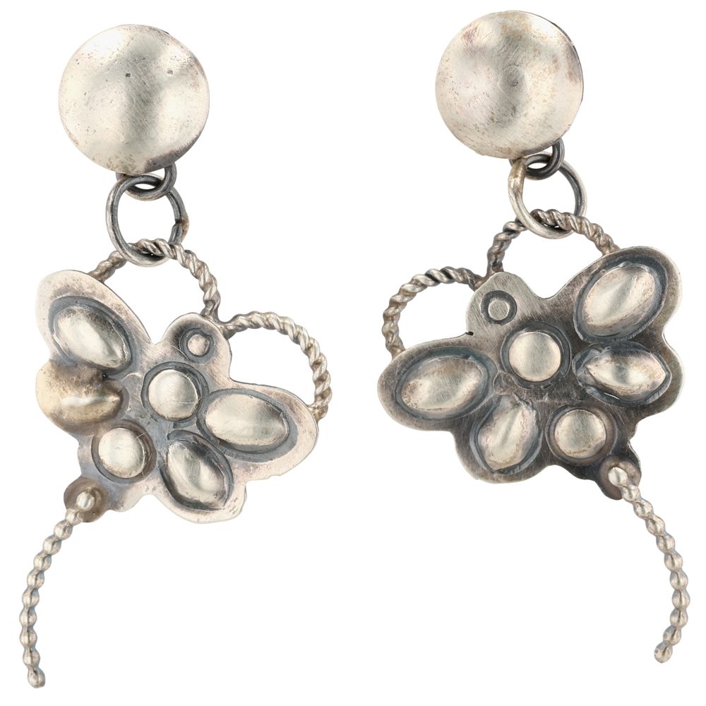 Lot 438: Gabrielle & Tim Yazzie Navajo Sterling Earrings