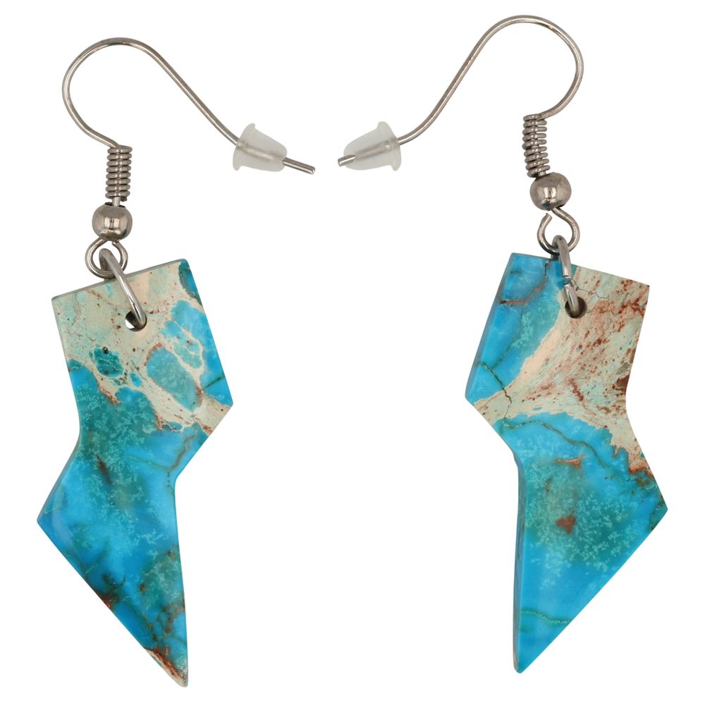 Lot 453: Southwest Sterling Turquoise Thunderbolt Earrings