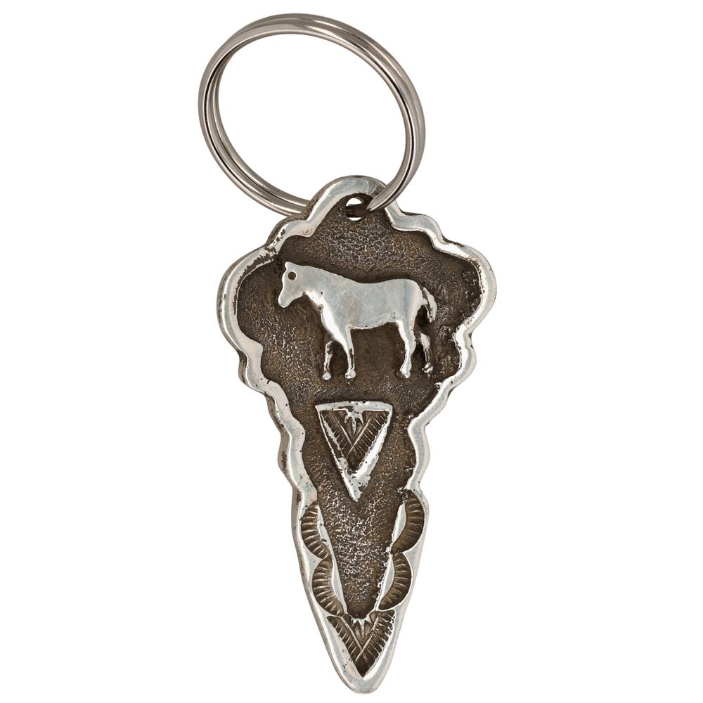 Lot 527: Emerson Kinsel Navajo Sterling Horse Keychain Ring