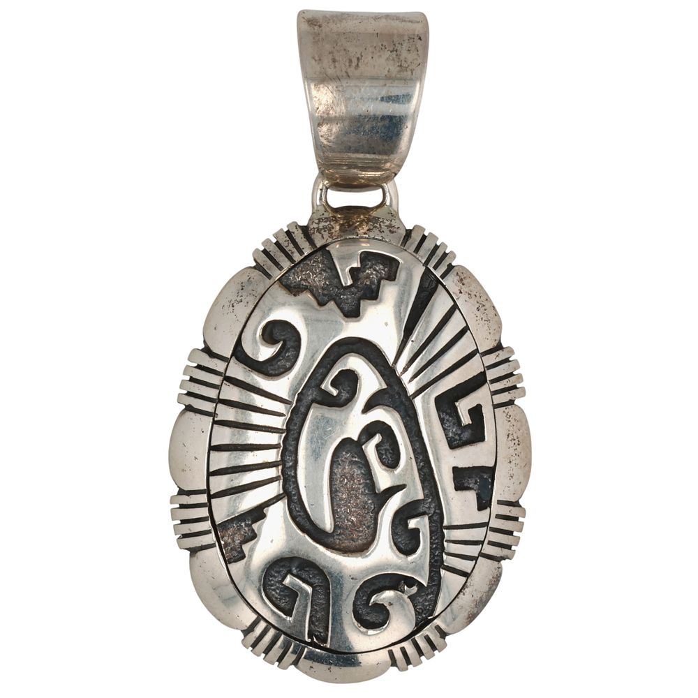 Lot 543: Ervin Hoskie Navajo Sterling Overlay Pendant