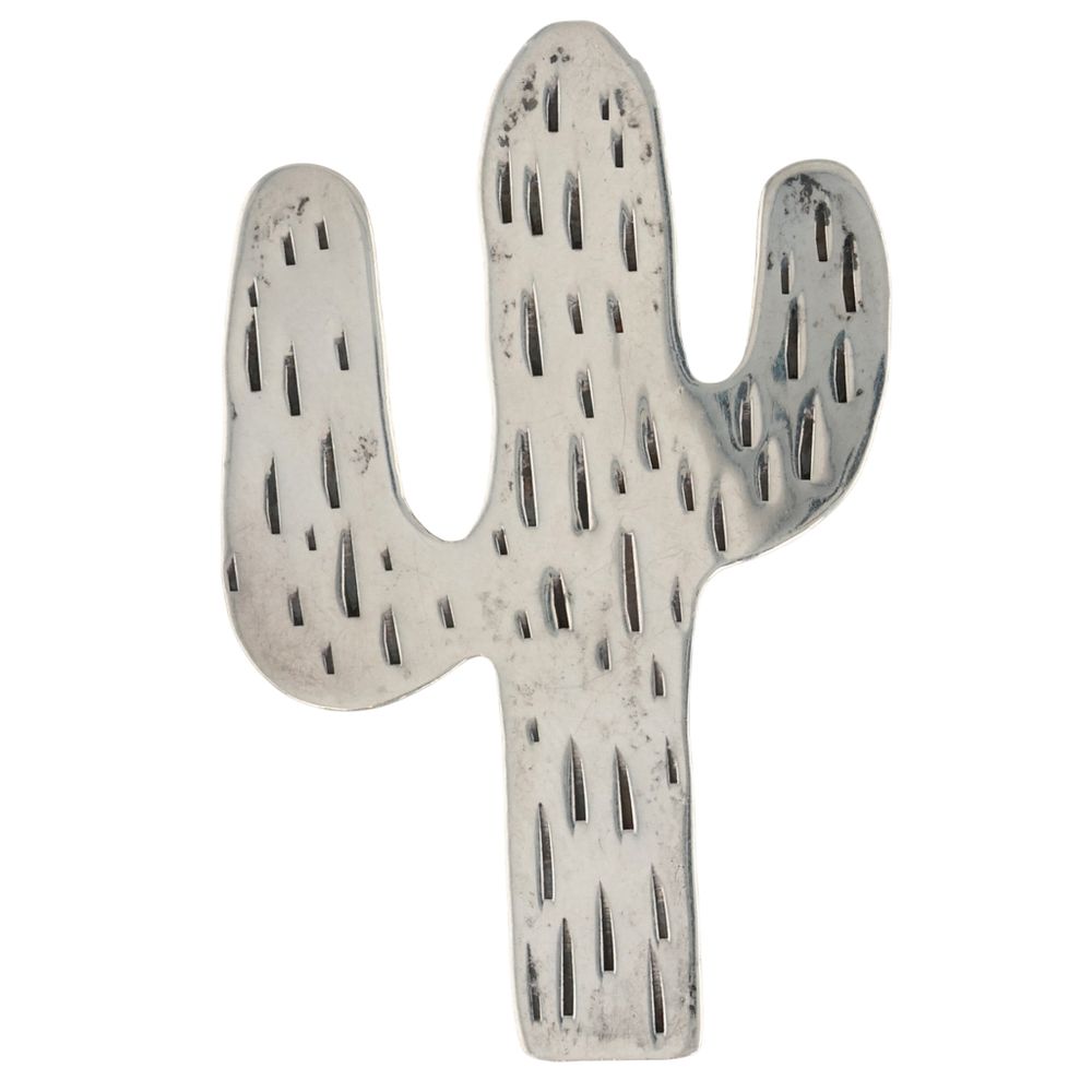 Lot 565: Signed Navajo Sterling Cactus Pendant/Brooch