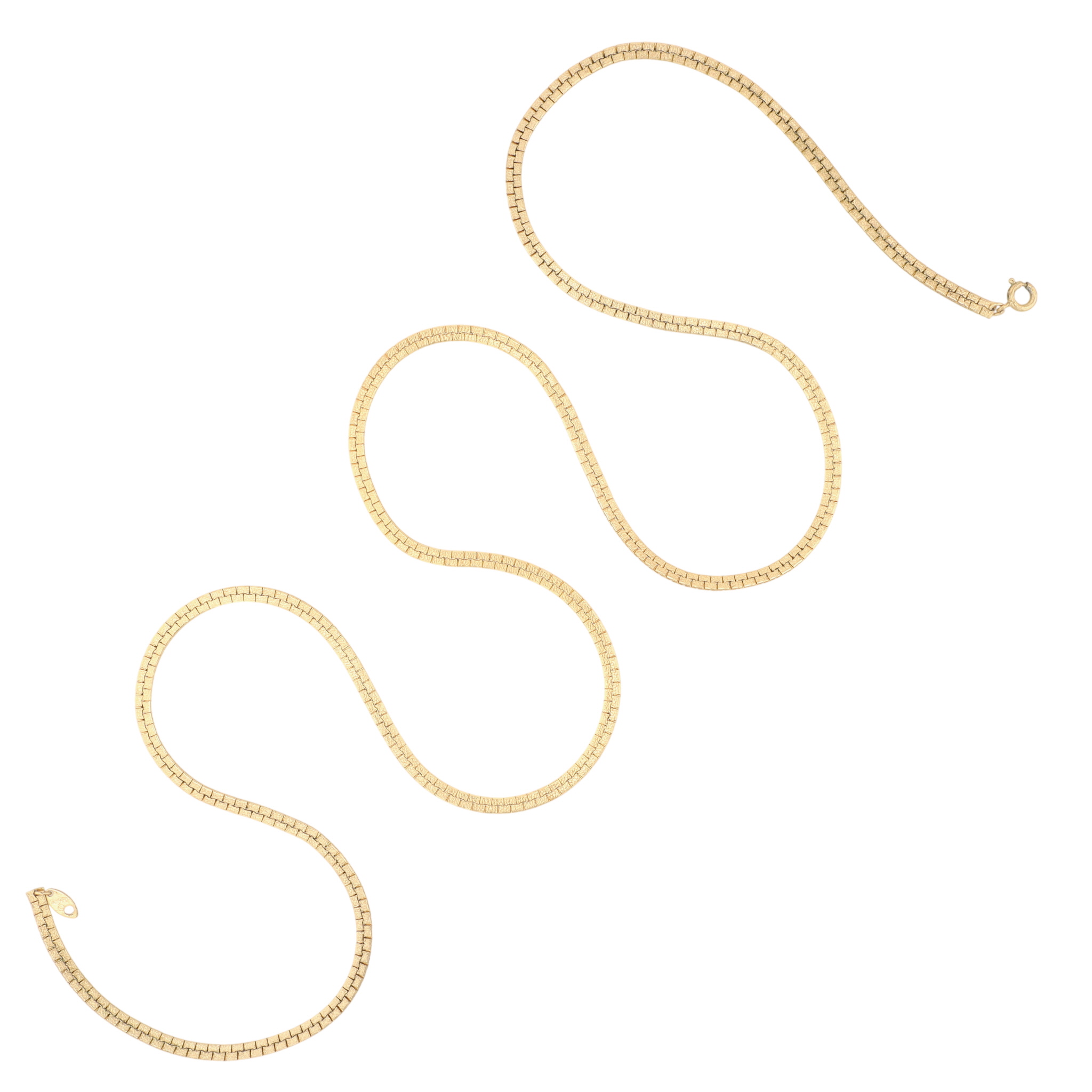 Trifari Gold Tone Textured Nugget Chain Necklace