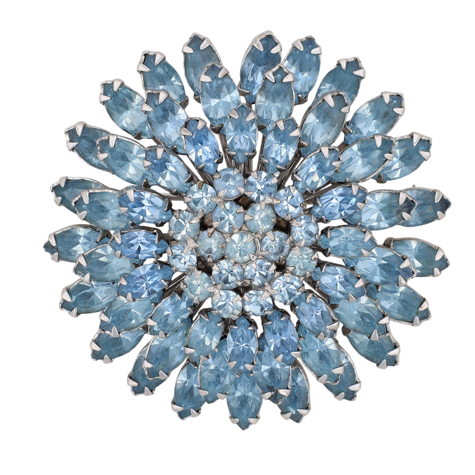 Weiss Vintage Silver Tone Rhinestone Starburst Brooch