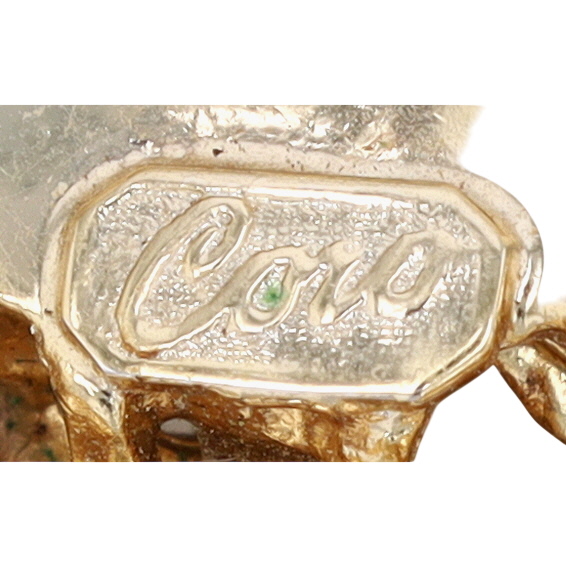 Coro Vintage Gold Tone Rhinestone Floral Basket Brooch