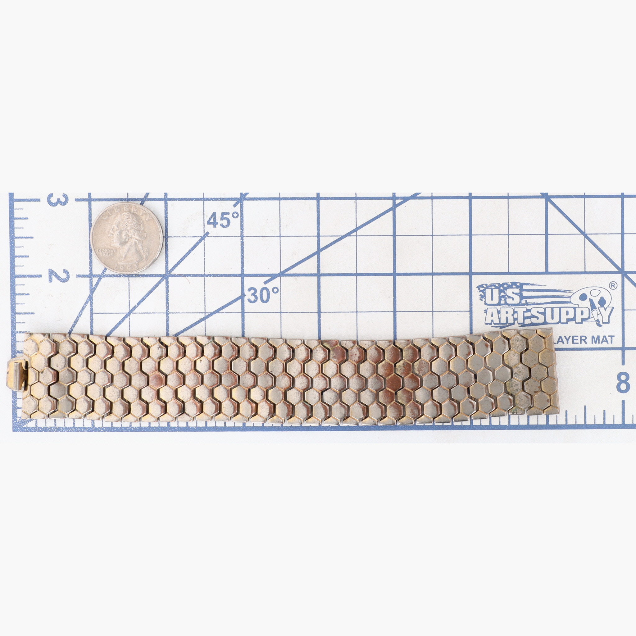 Trifari Silver Tone Honeycomb Large Bracelet