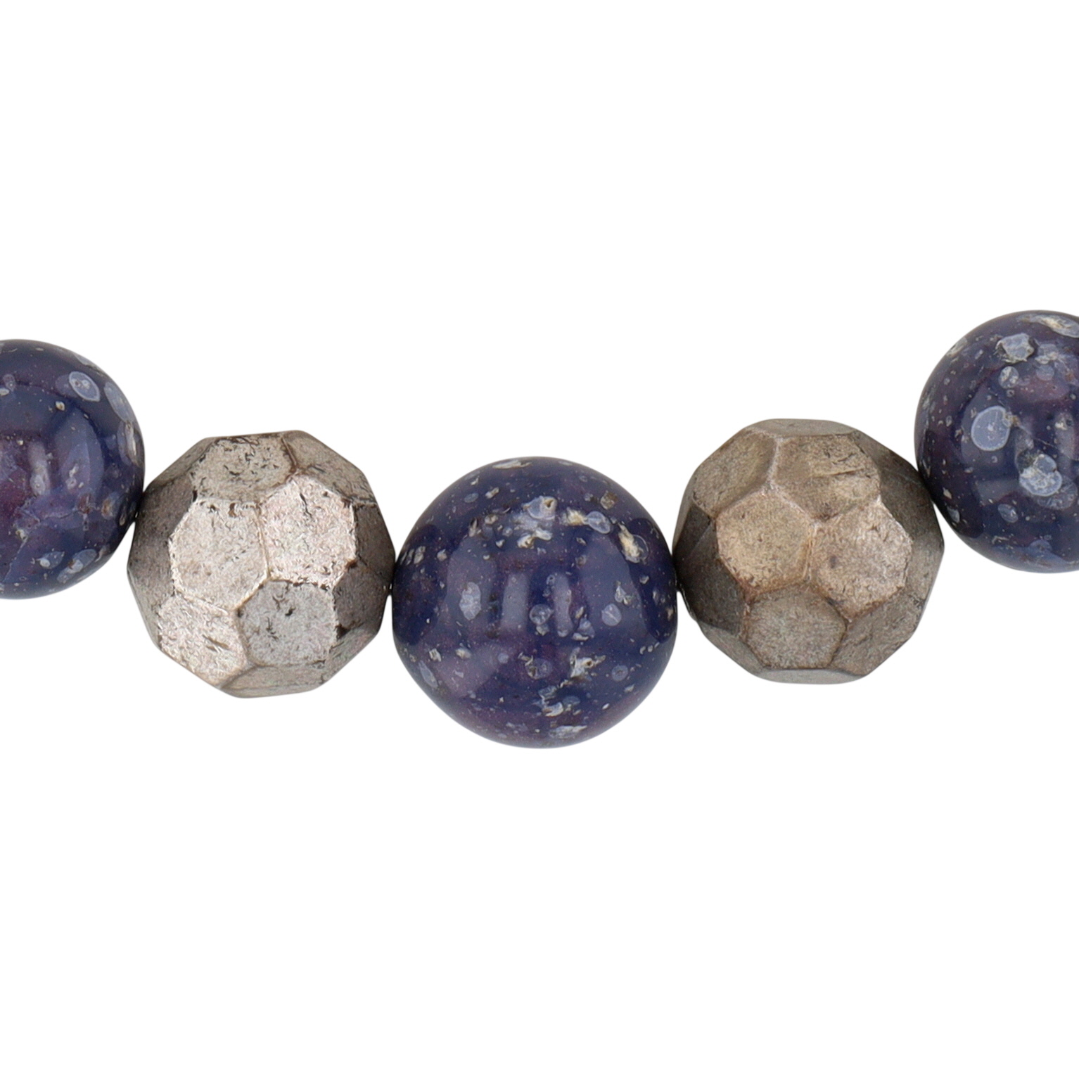 Dauplaise Silver Tone Glass Chunky Bead Necklace