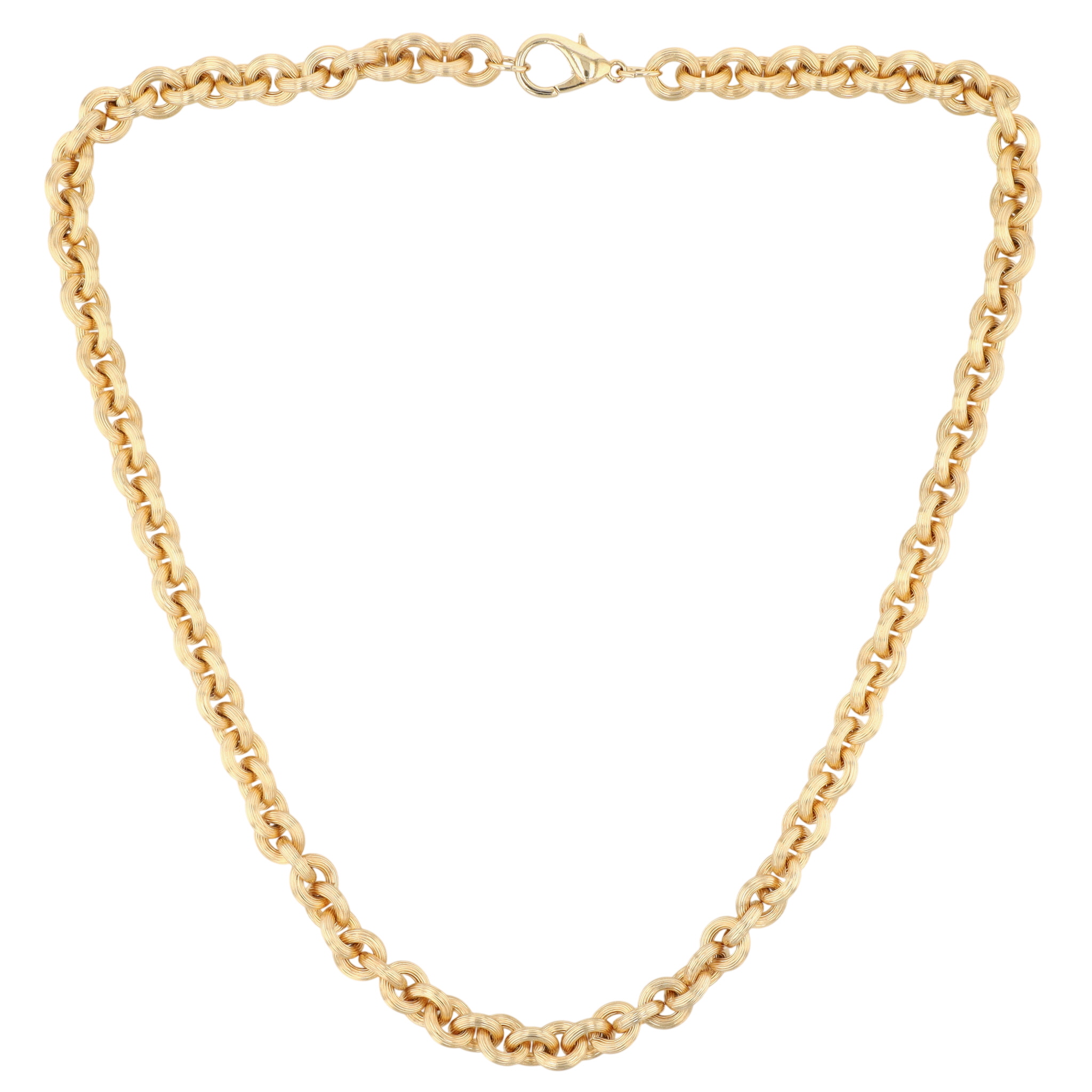 Gold Tone Large Rolo Chain Necklace