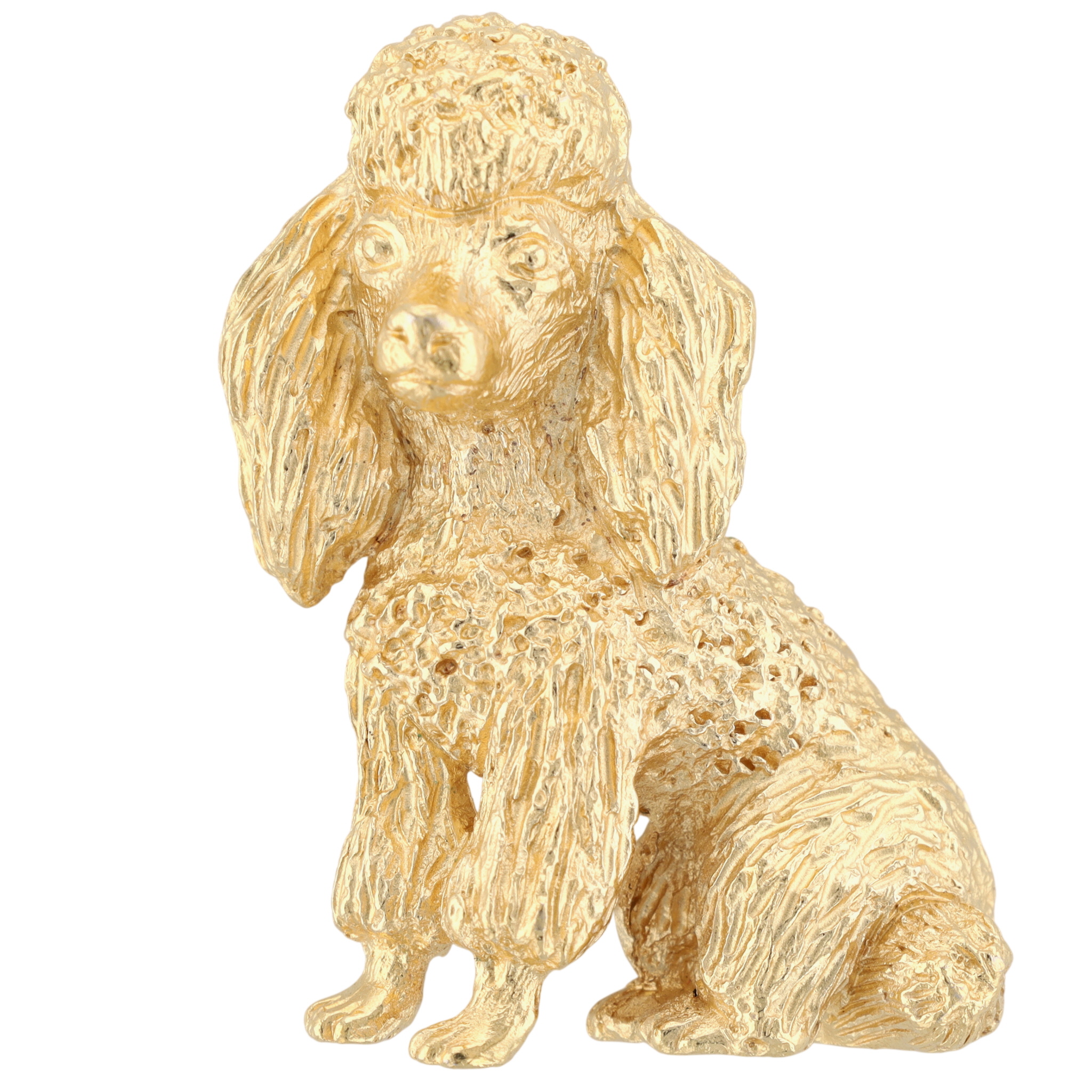 Trifari Gold Tone Poodle Dog Brooch