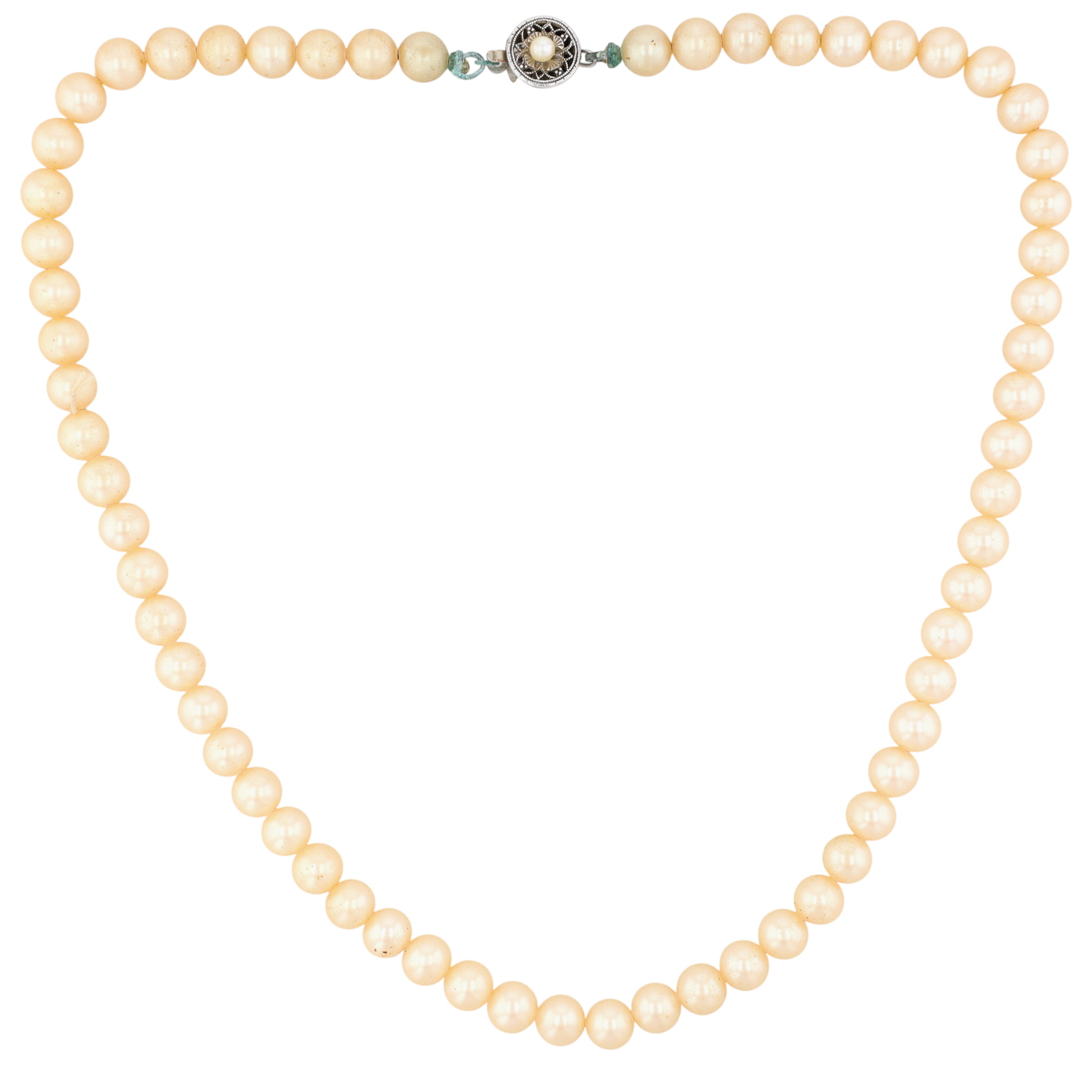 Vintage Sterling Silver Faux Pearl Necklace Lot