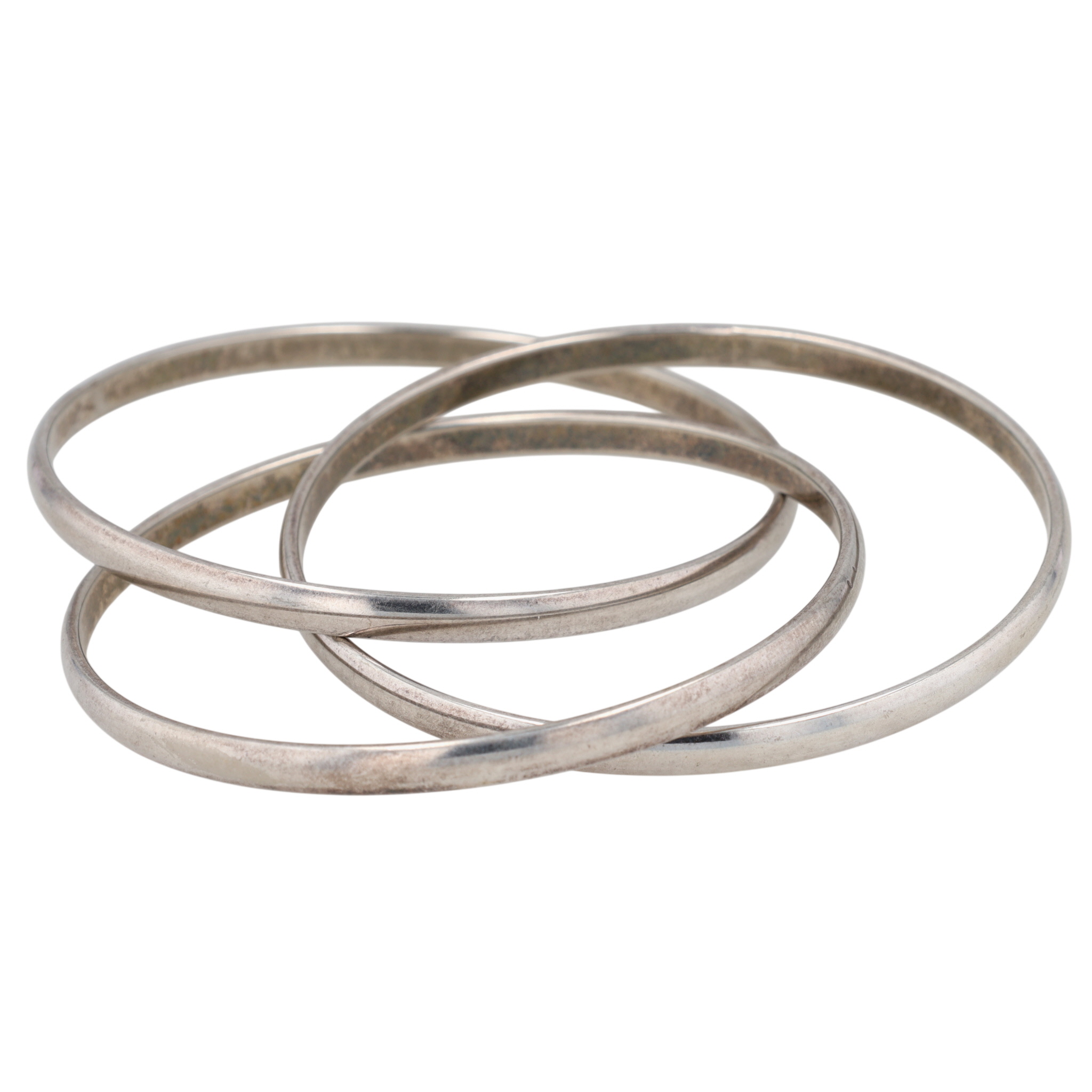 Silver Tone Infinity Intertwined Bangle Bracelets